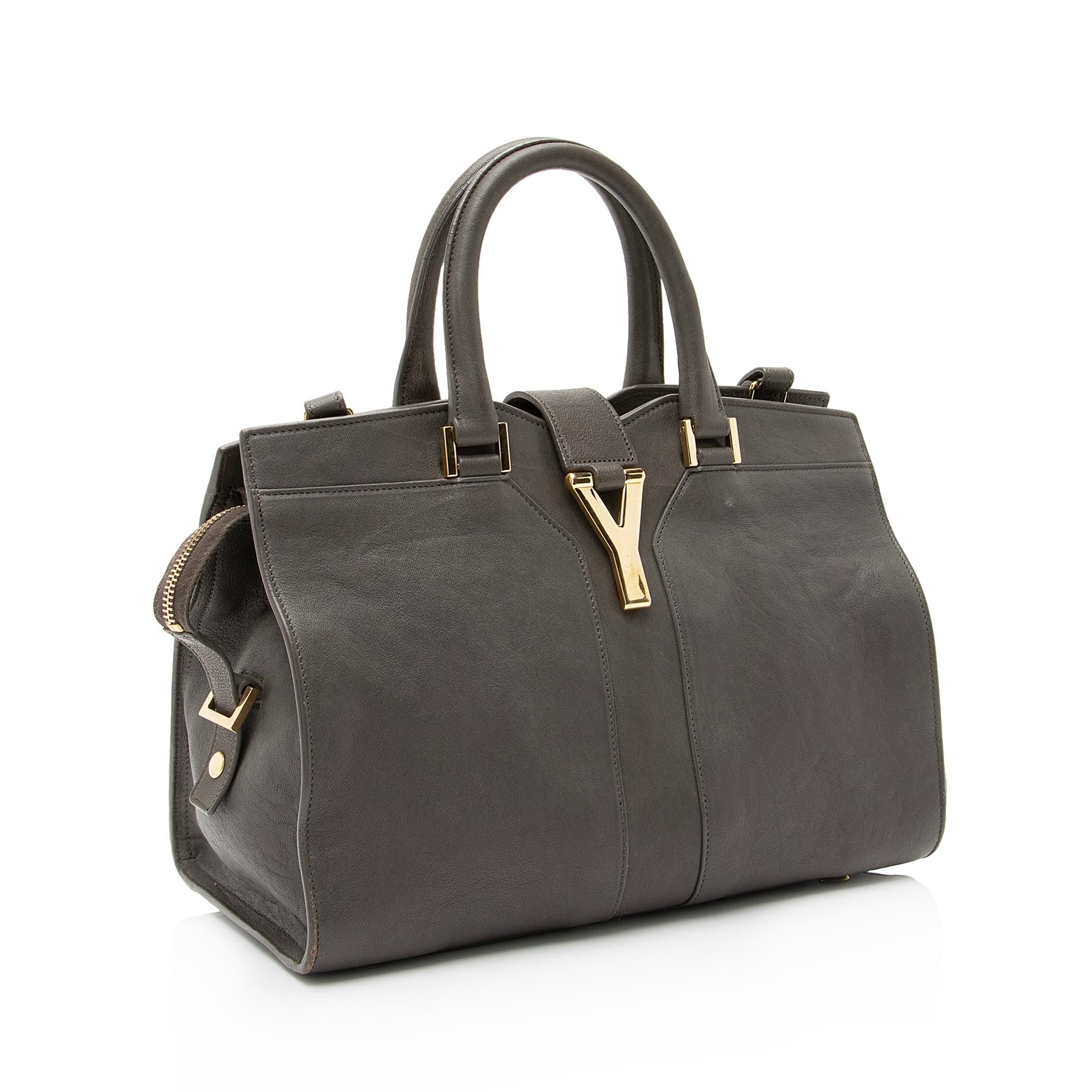Saint Laurent Calfskin Classic Cabas Y Small Tote (SHF-23162)