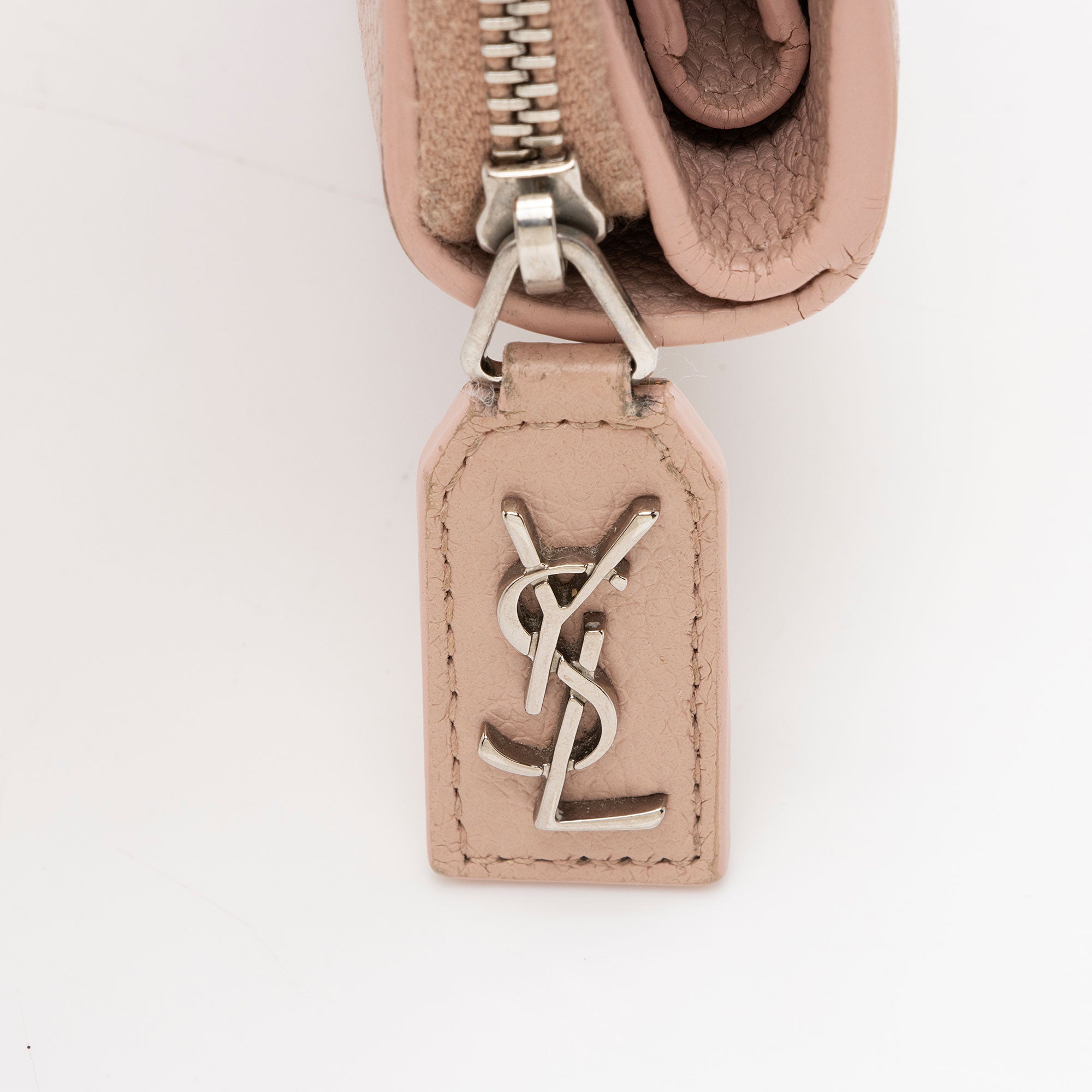 Saint Laurent Calfskin Compact Zip Around Wallet