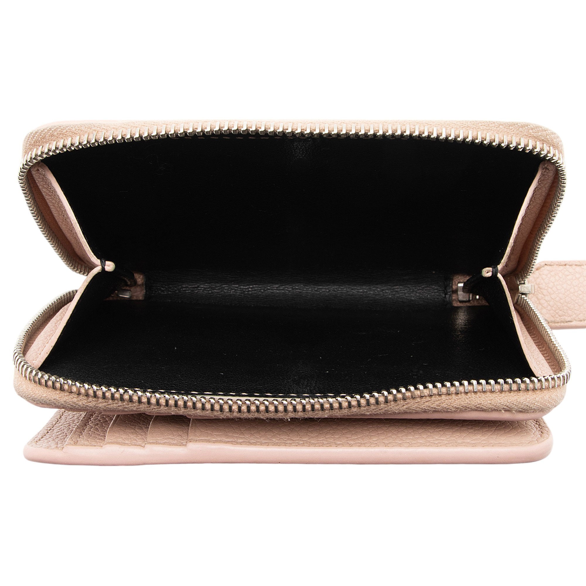 Saint Laurent Calfskin Compact Zip Around Wallet