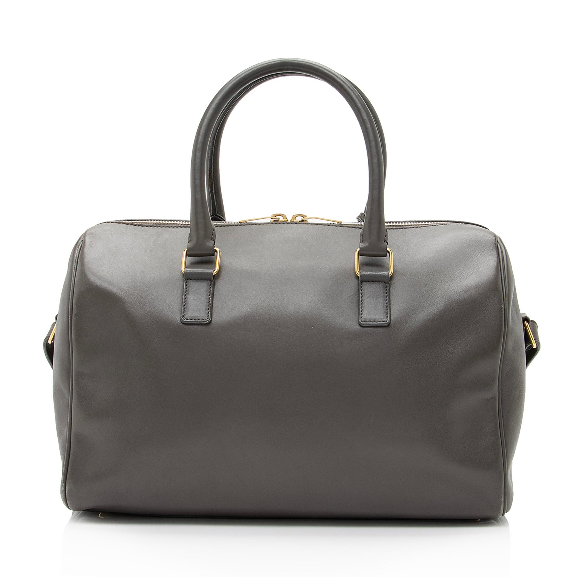 Saint Laurent Calfskin Duffle 6 Satchel (SHF-23052)