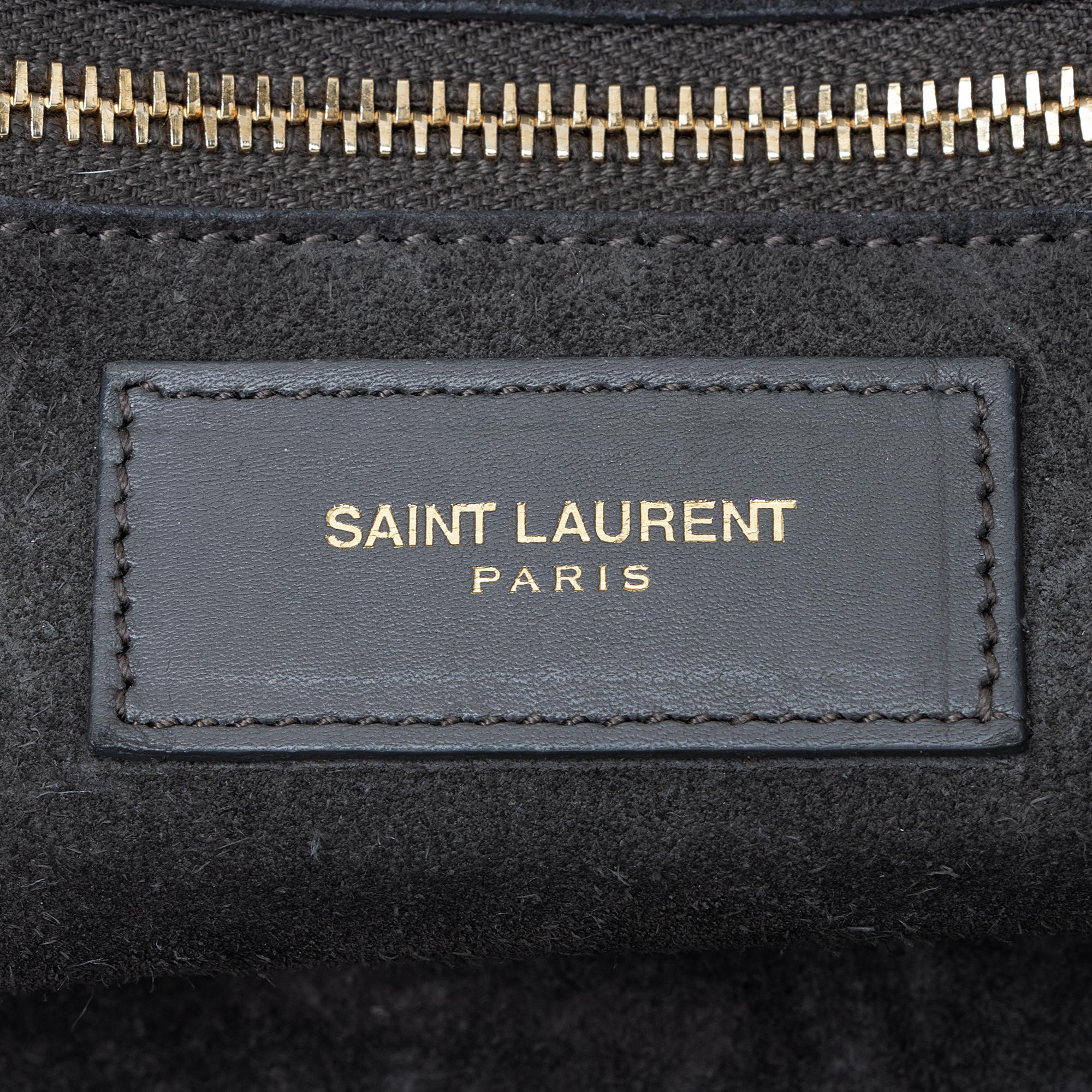 Saint Laurent Calfskin Duffle 6 Satchel (SHF-23052)