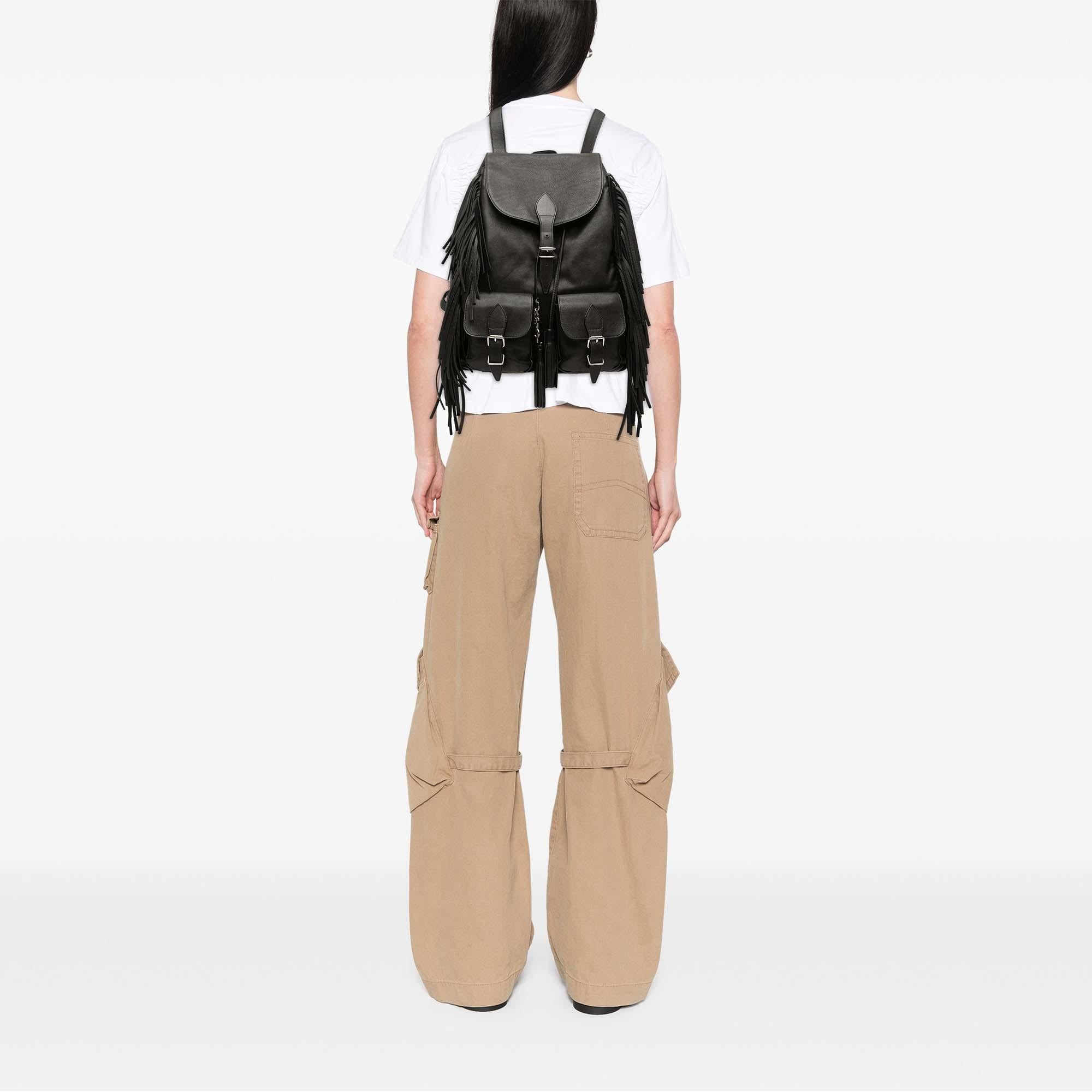 Saint Laurent Calfskin Fringe Festival Backpack
