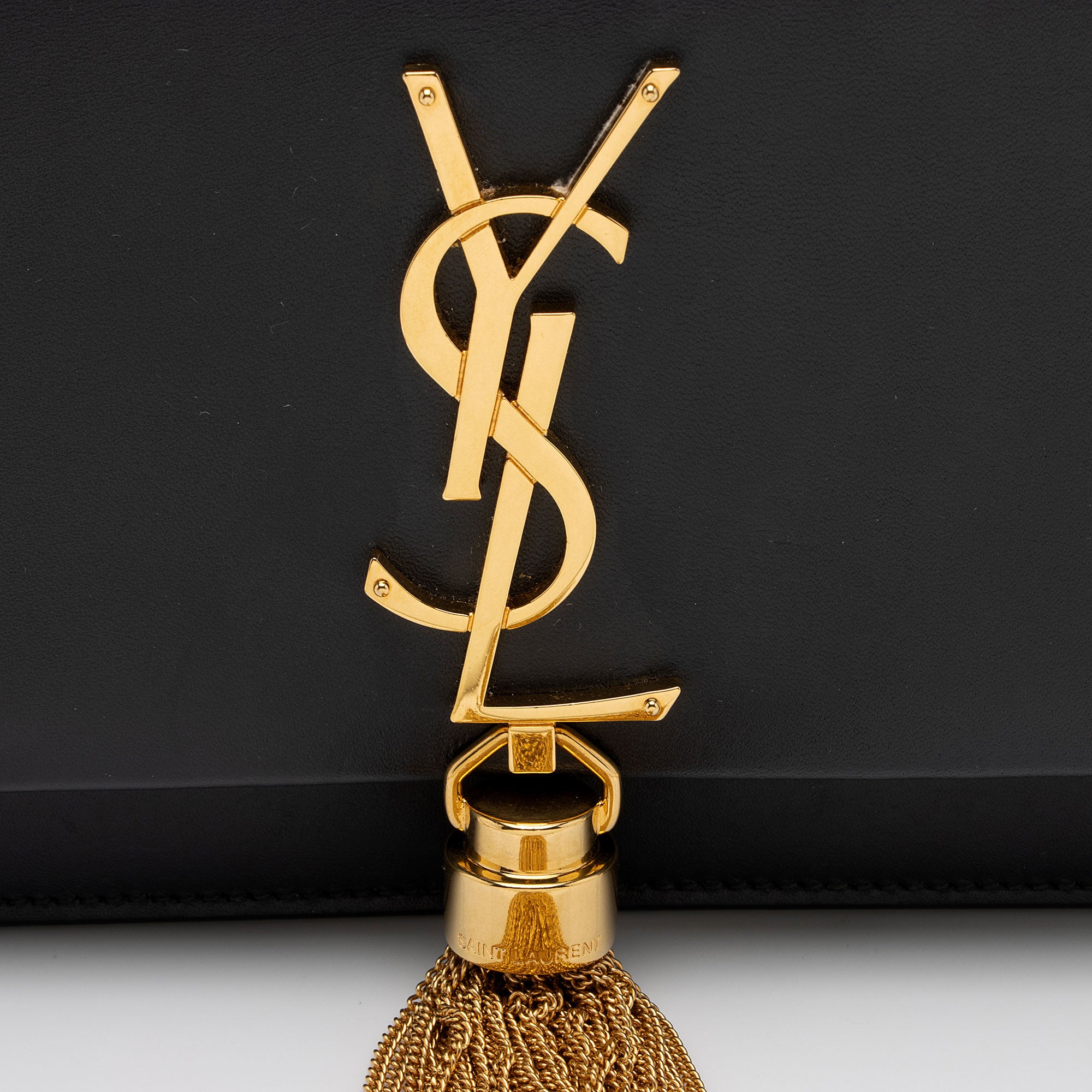 Saint Laurent Calfskin Monogram Kate Tassel Chain Wallet (SHF-GJz8iT)