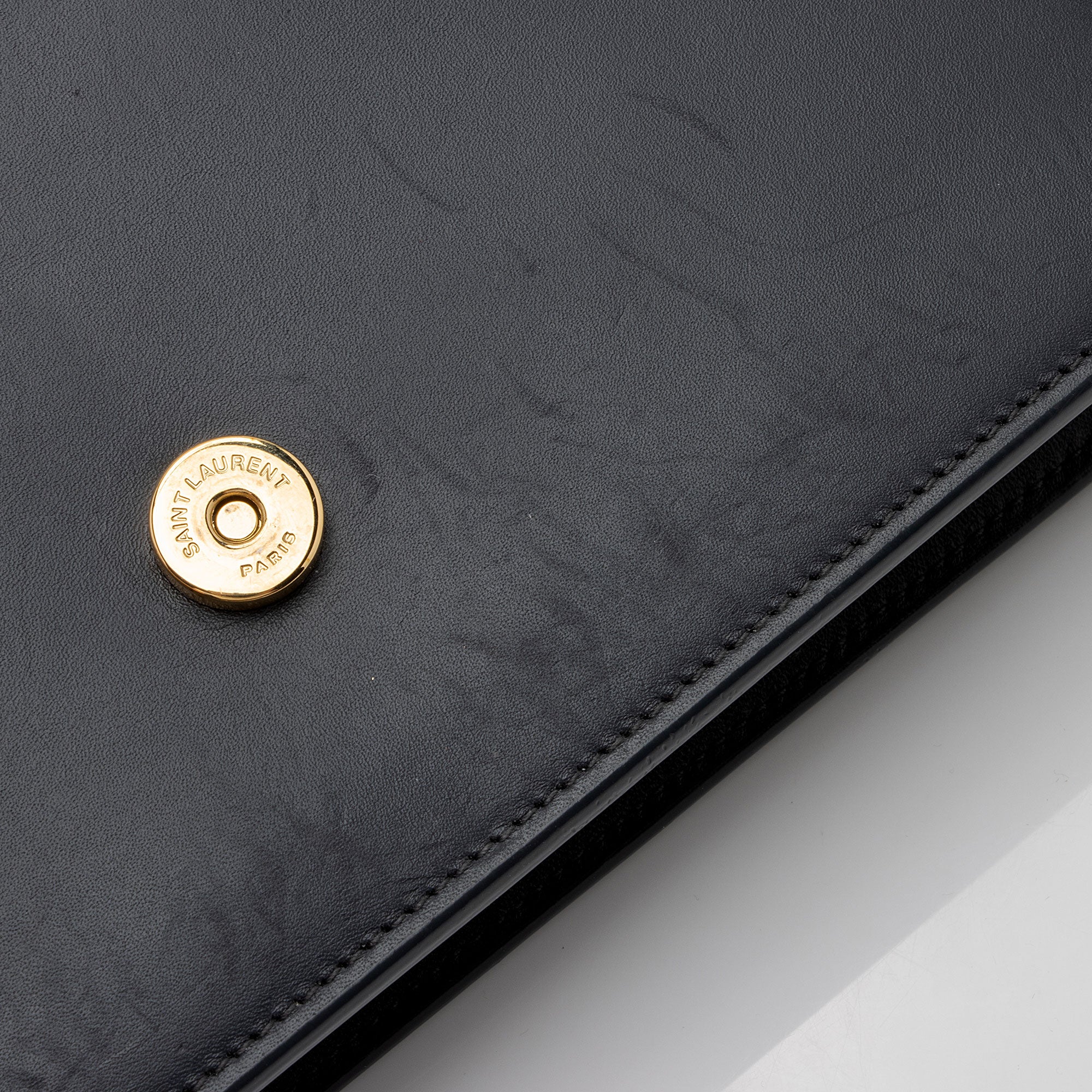 Saint Laurent Calfskin Monogram Kate Tassel Chain Wallet (SHF-GJz8iT)