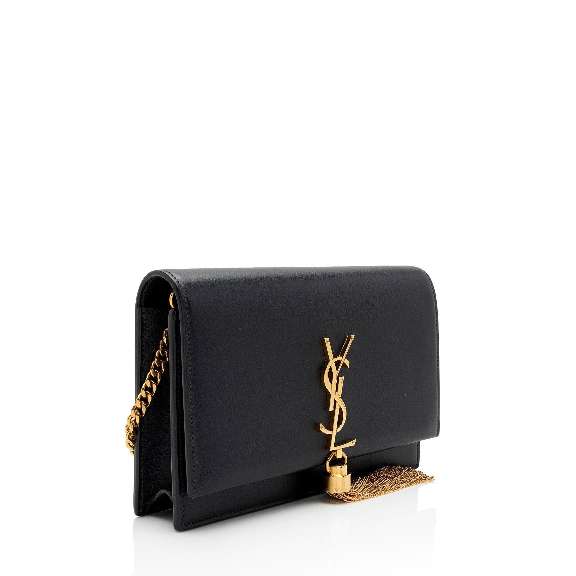 Saint Laurent Calfskin Monogram Kate Tassel Chain Wallet (SHF-GJz8iT)