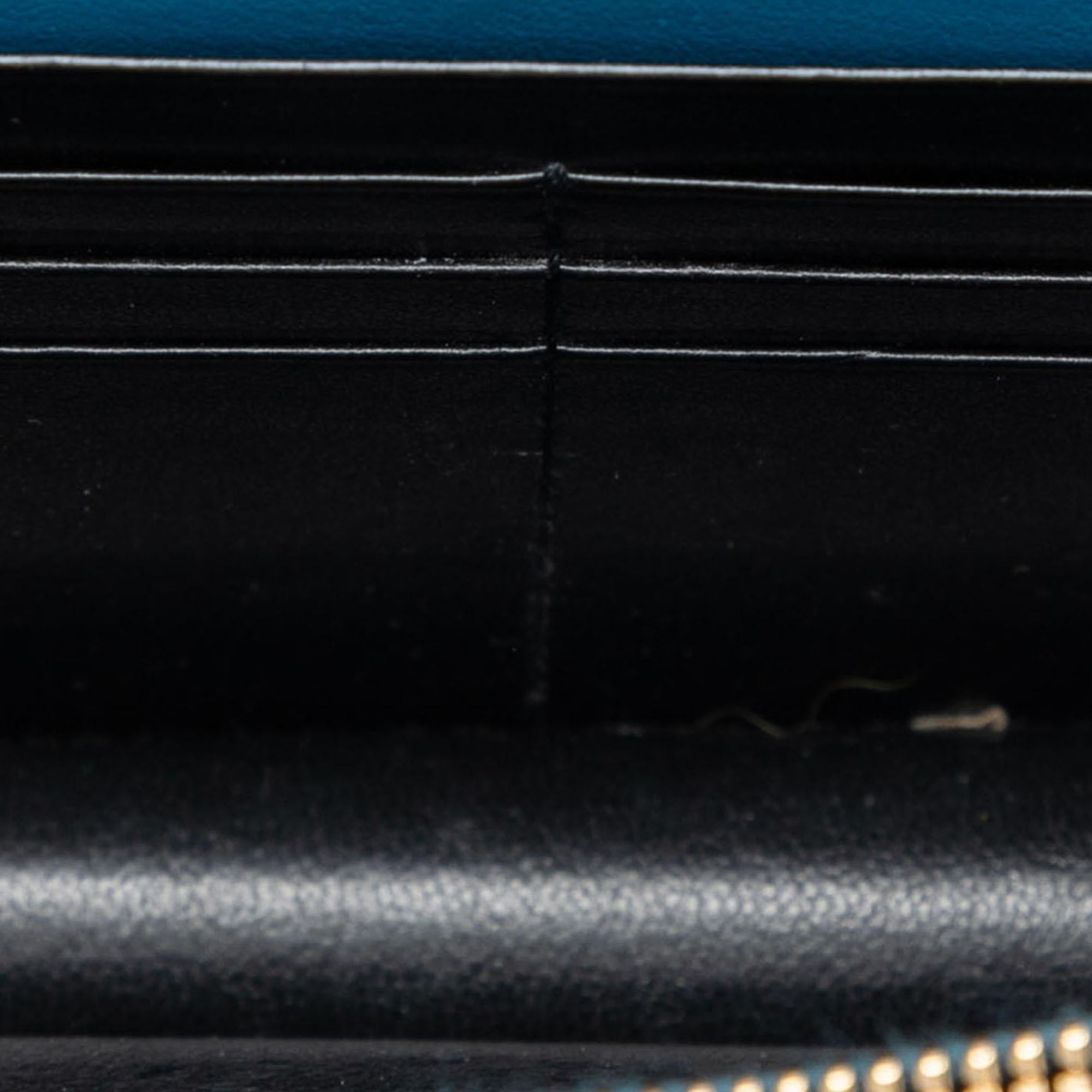 Saint Laurent Calfskin Star Print Classic Monogram Kate Tassel Wallet on Chain