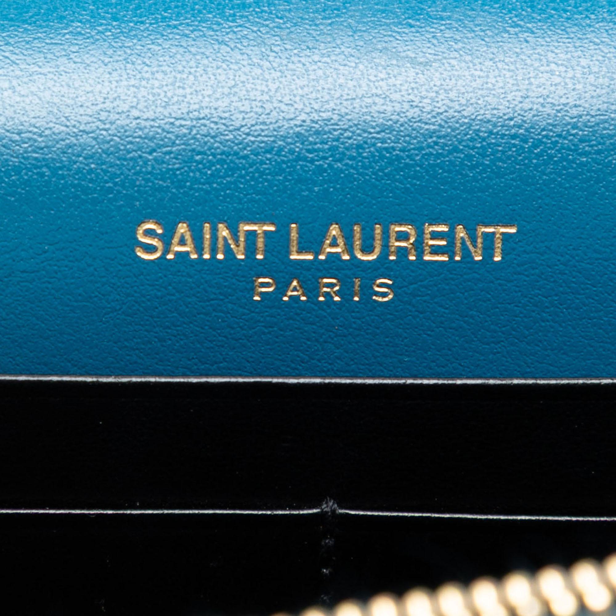 Saint Laurent Calfskin Star Print Classic Monogram Kate Tassel Wallet on Chain