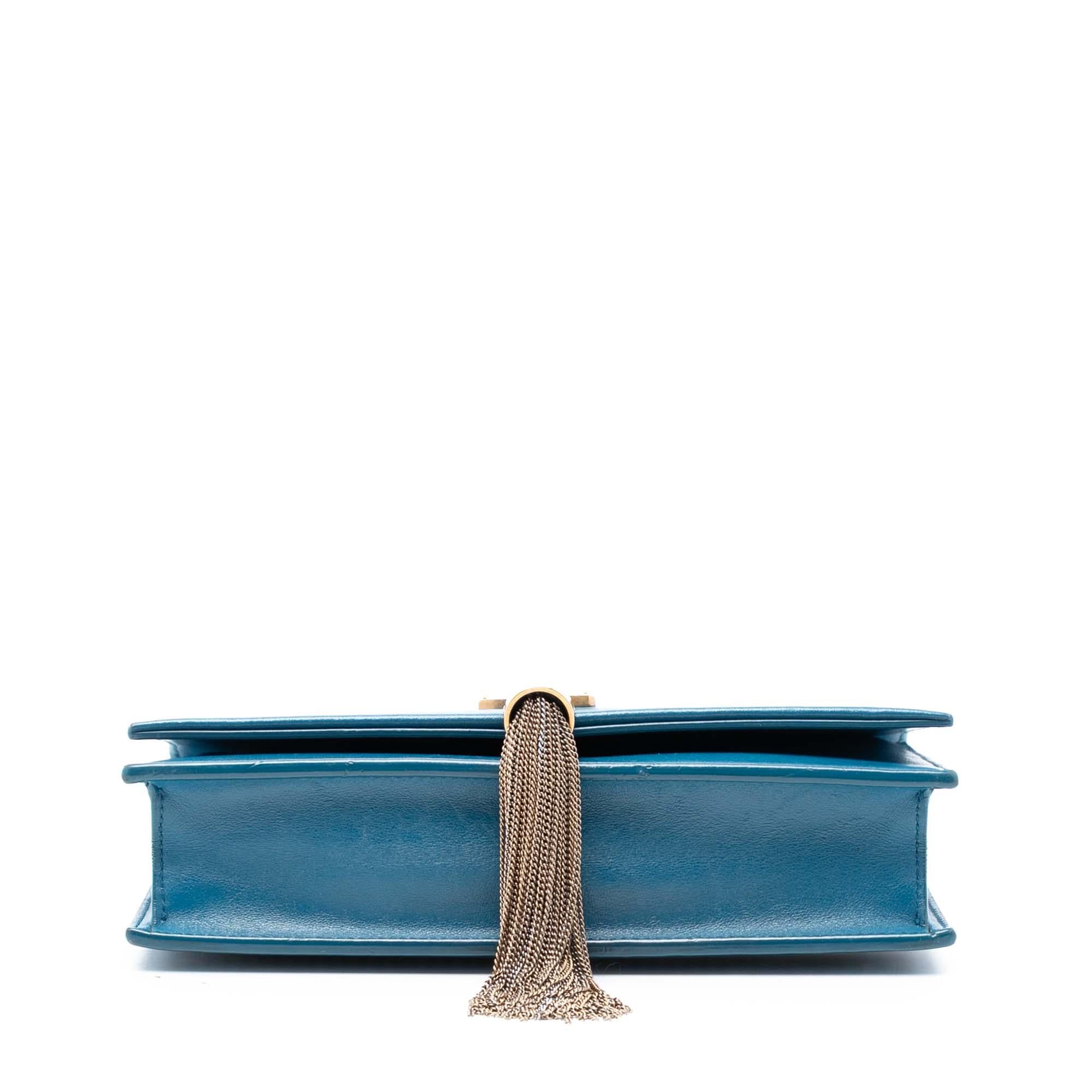 Saint Laurent Calfskin Star Print Classic Monogram Kate Tassel Wallet on Chain