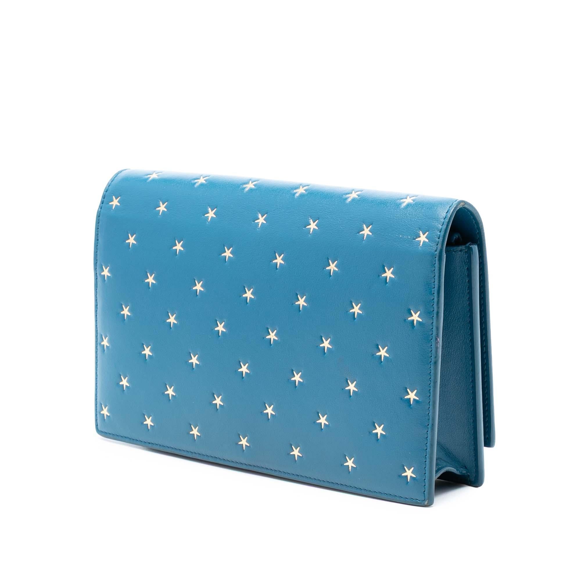 Saint Laurent Calfskin Star Print Classic Monogram Kate Tassel Wallet on Chain