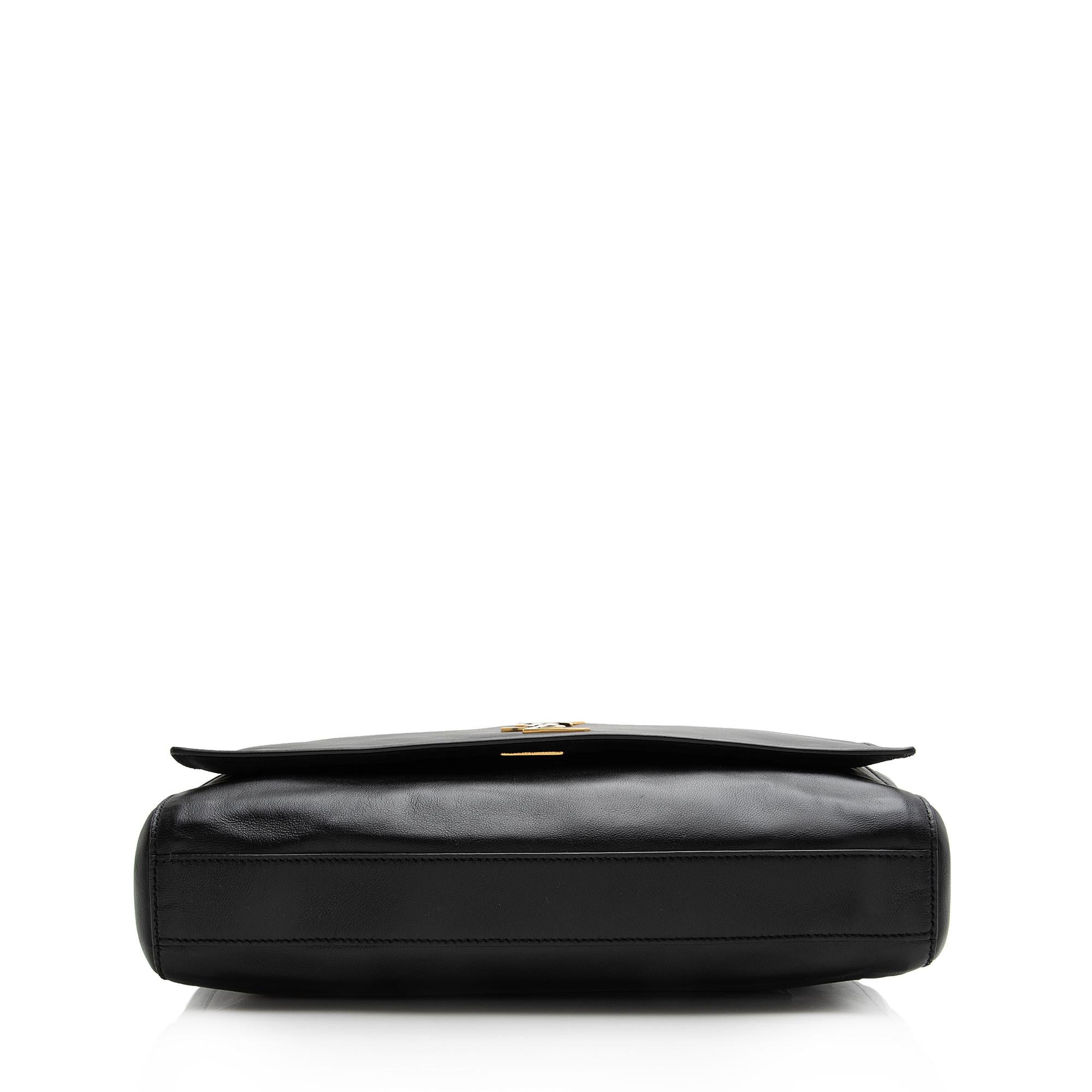 Saint Laurent Calfskin Suede Monogram Kate Reversible Chain Medium Shoulder Bag (SHF-22497)