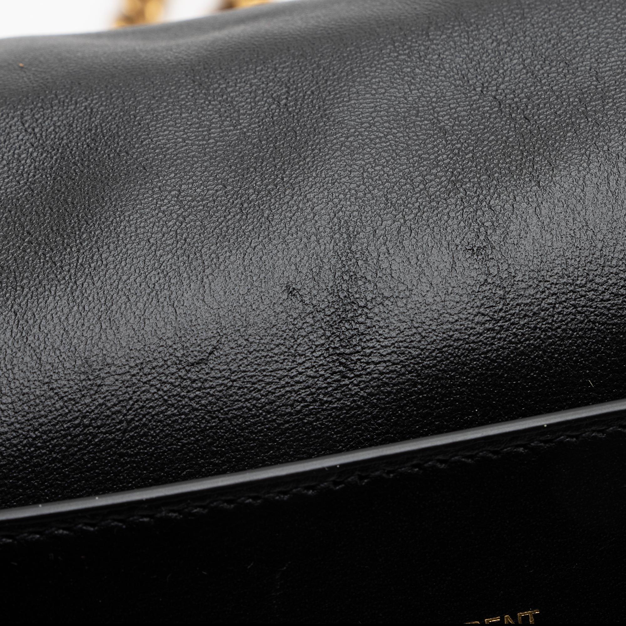 Saint Laurent Calfskin Suede Monogram Kate Reversible Chain Medium Shoulder Bag (SHF-22497)