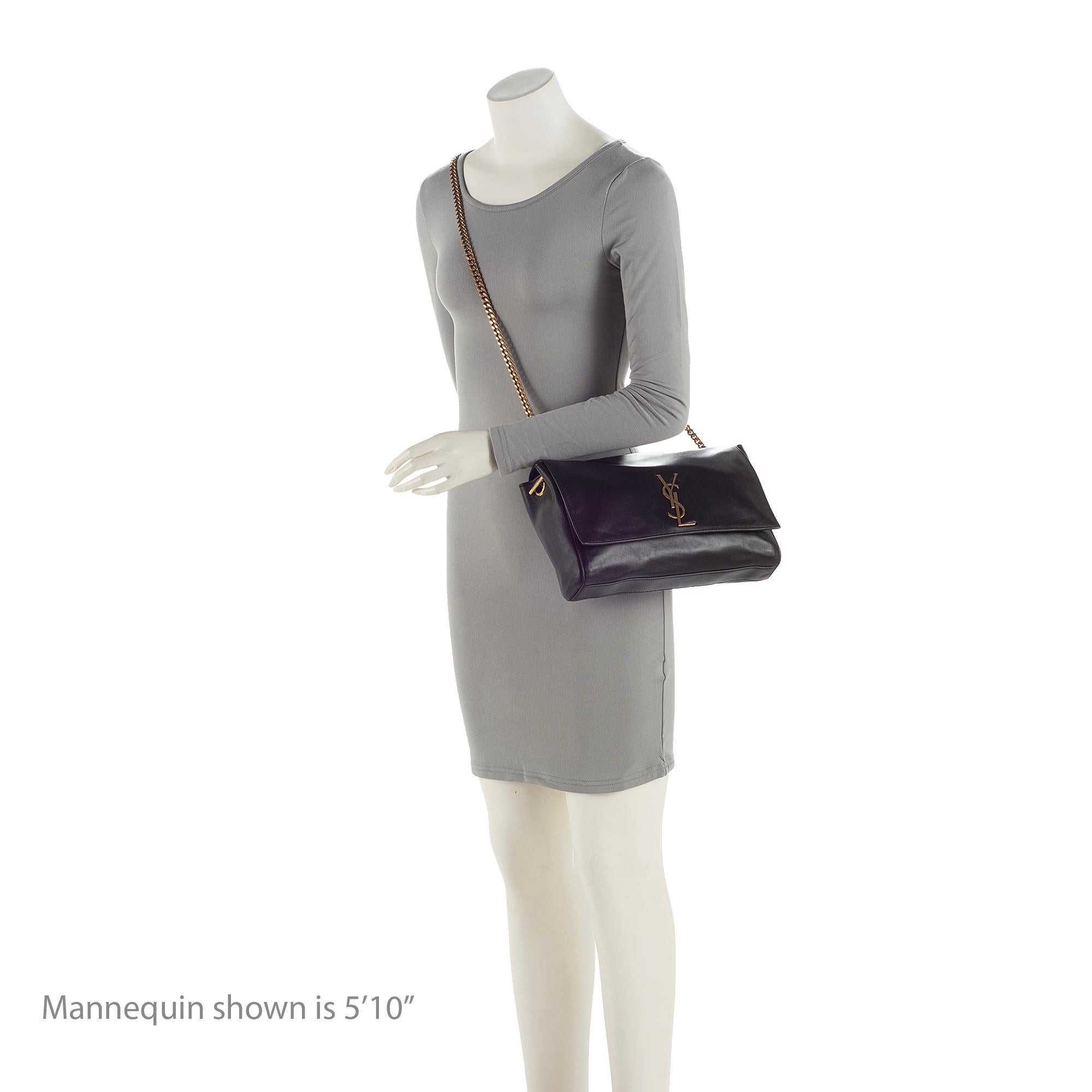 Saint Laurent Calfskin Suede Monogram Kate Reversible Chain Medium Shoulder Bag (SHF-22497)