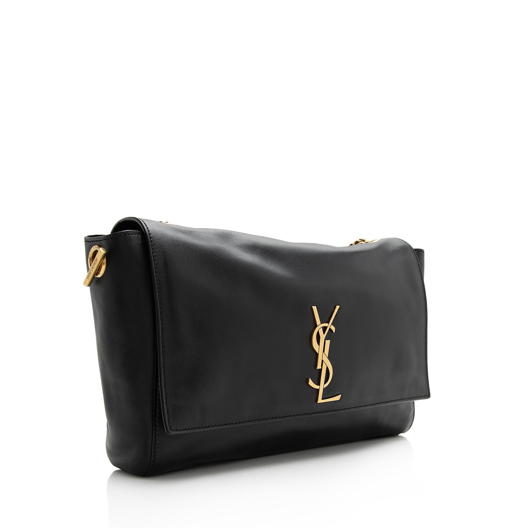 Saint Laurent Calfskin Suede Monogram Kate Reversible Chain Medium Shoulder Bag (SHF-22497)