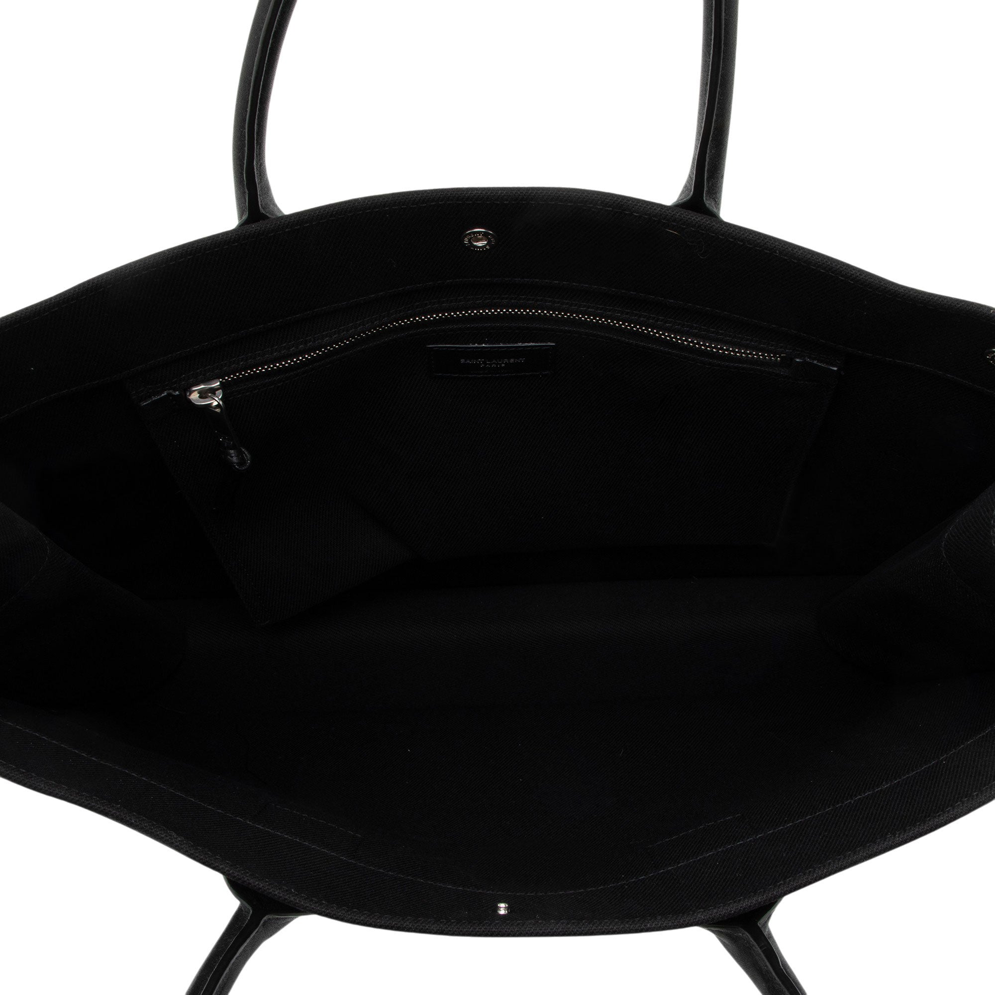 Saint Laurent Canvas Calfskin Rive Gauche Large Tote