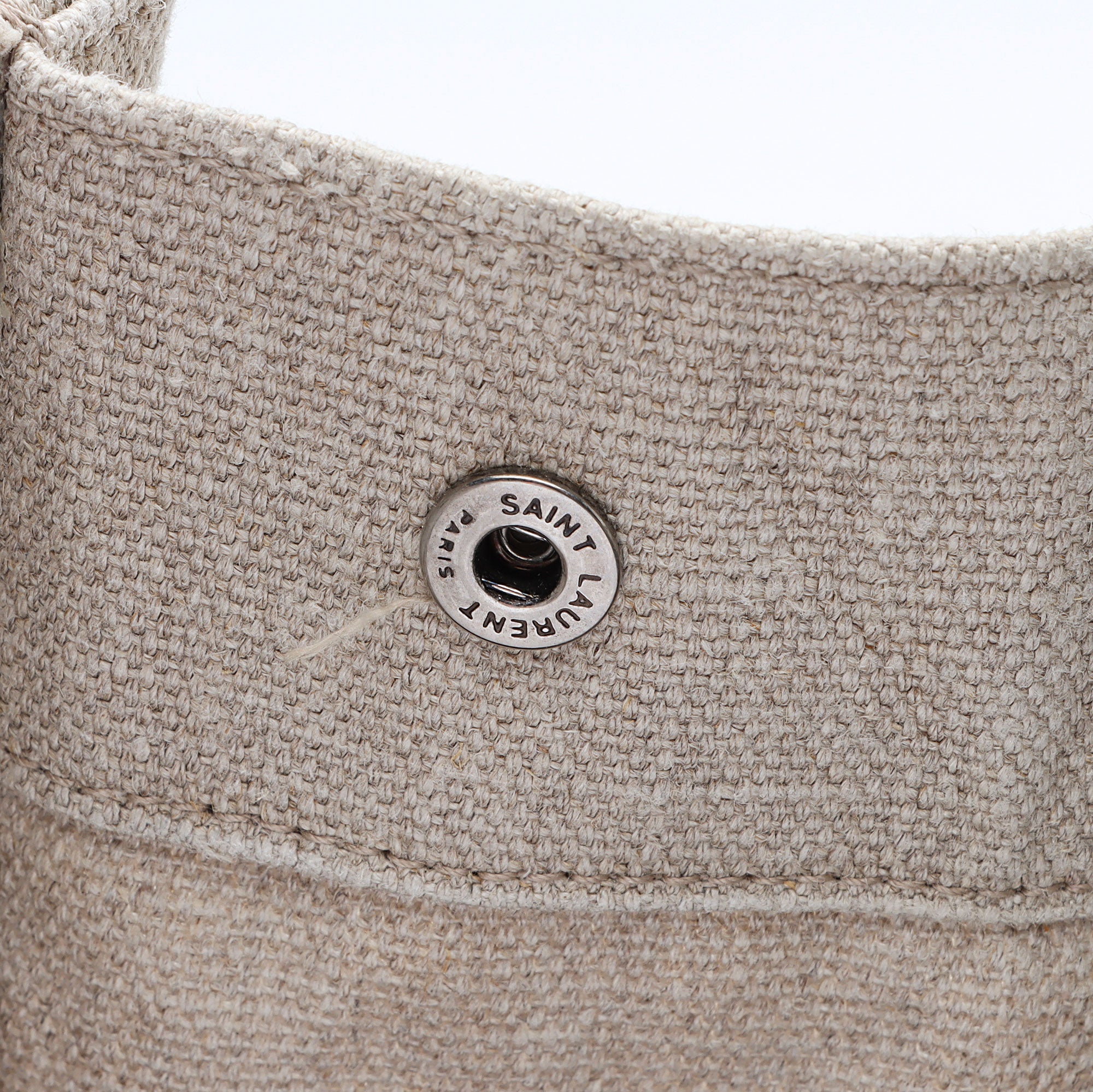 Saint Laurent Canvas Calfskin Rive Gauche Large Tote