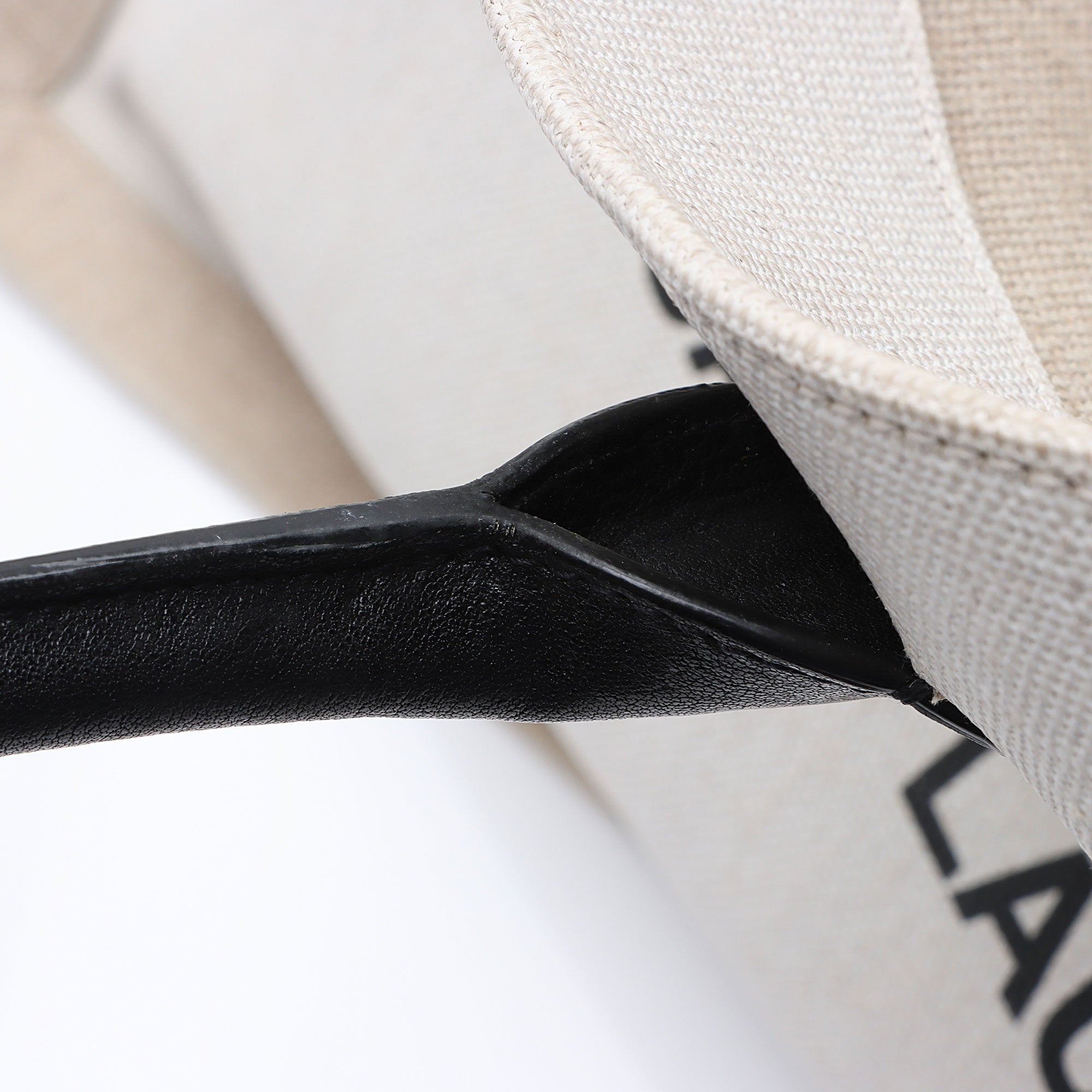 Saint Laurent Canvas Calfskin Rive Gauche Large Tote