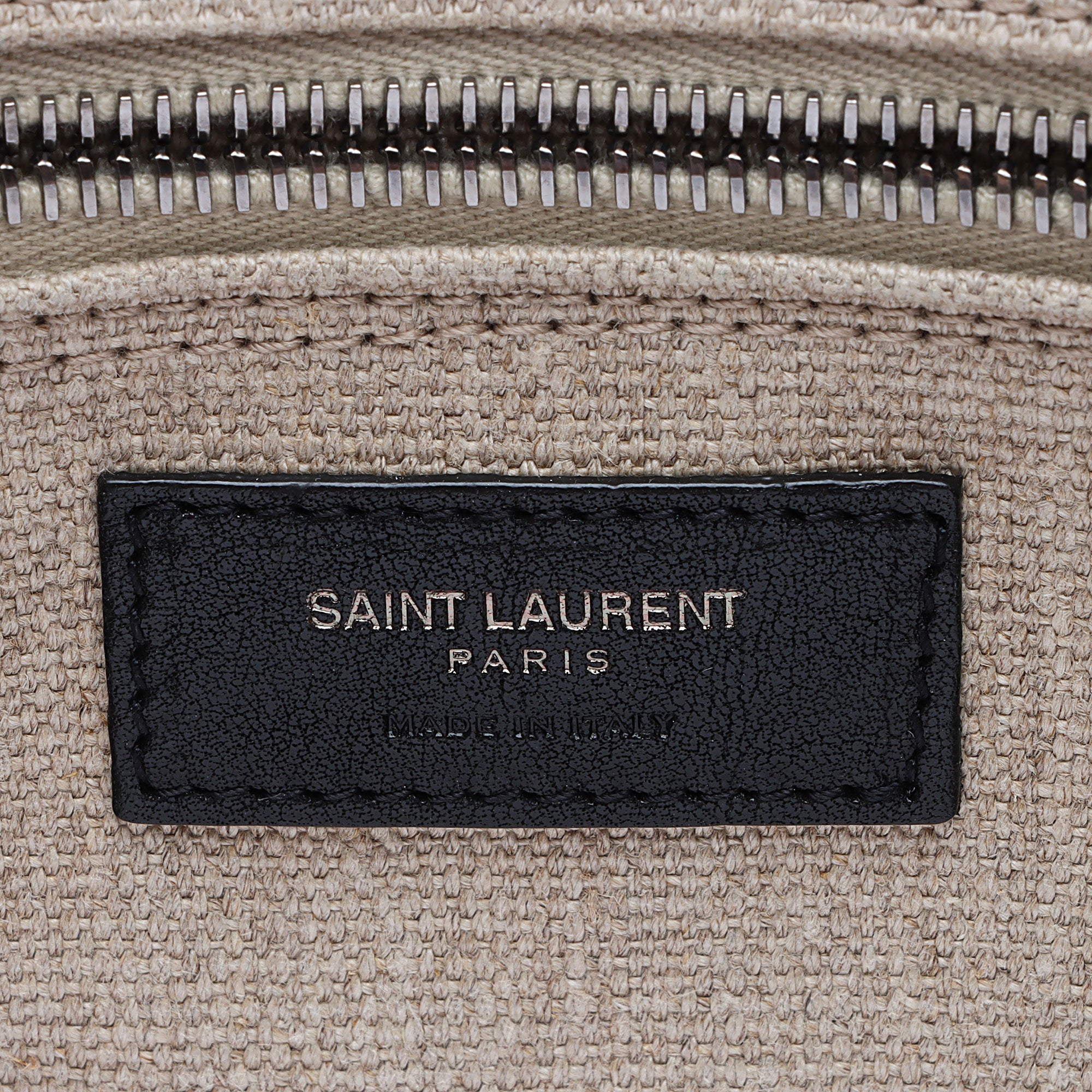 Saint Laurent Canvas Calfskin Rive Gauche Large Tote