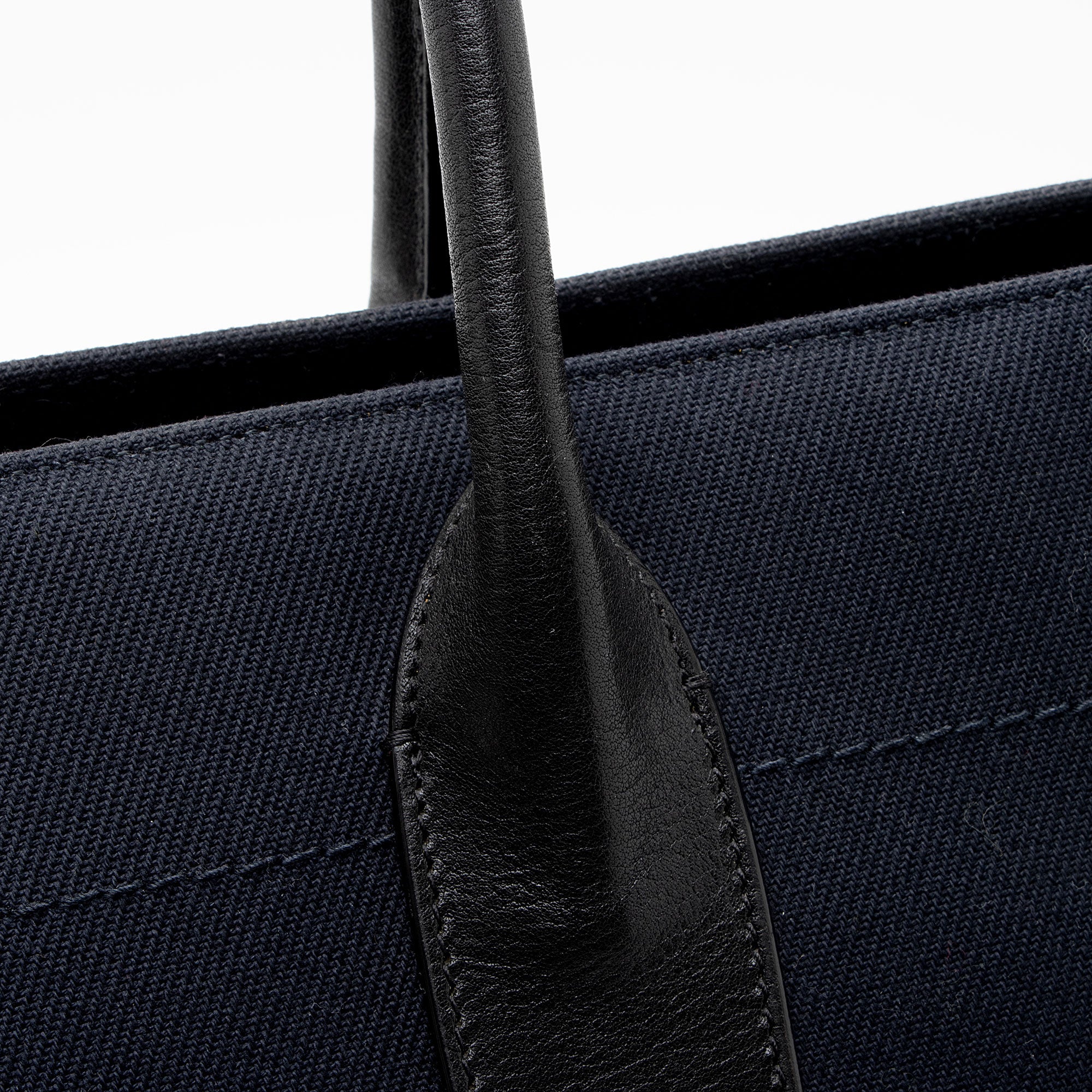 Saint Laurent Canvas Calfskin Rive Gauche Large Tote