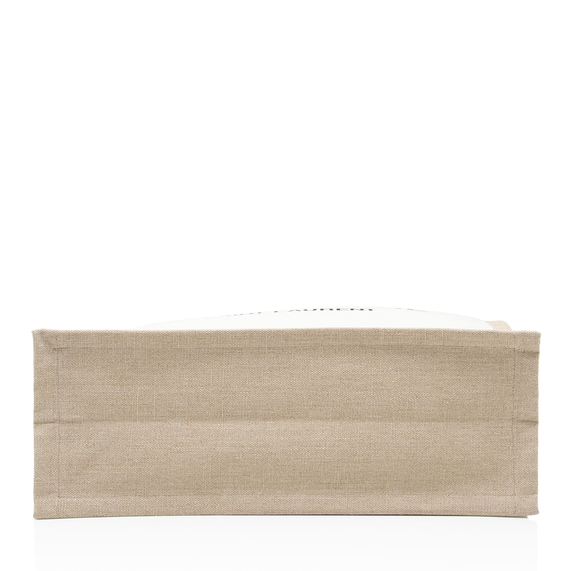 Saint Laurent Canvas Calfskin Rive Gauche Large Tote