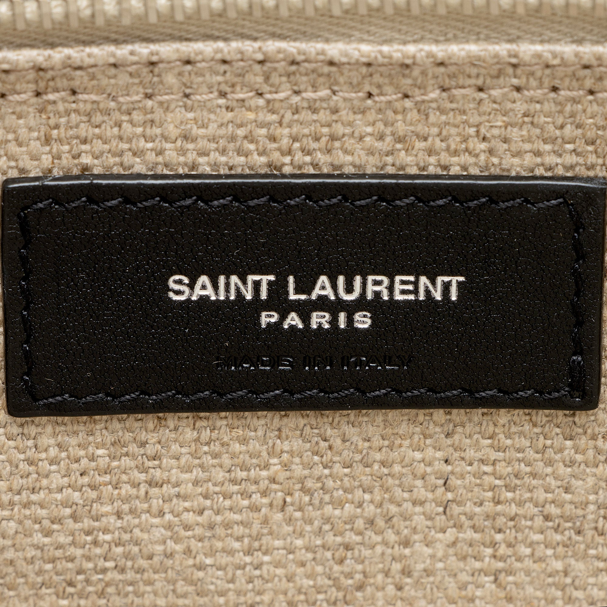 Saint Laurent Canvas Calfskin Rive Gauche Large Tote