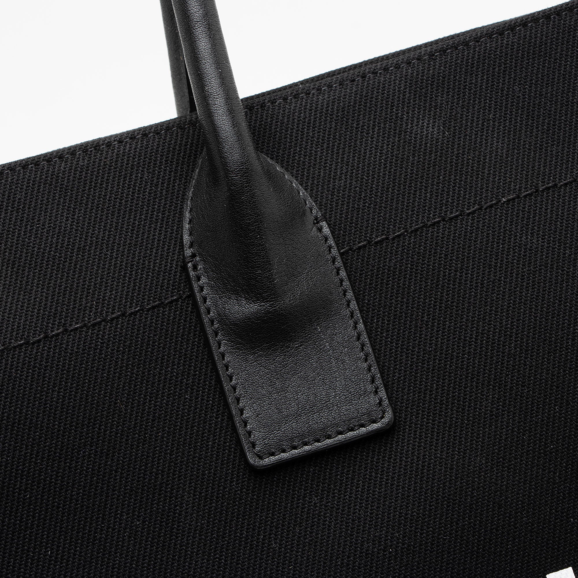 Saint Laurent Canvas Calfskin Rive Gauche Large Tote