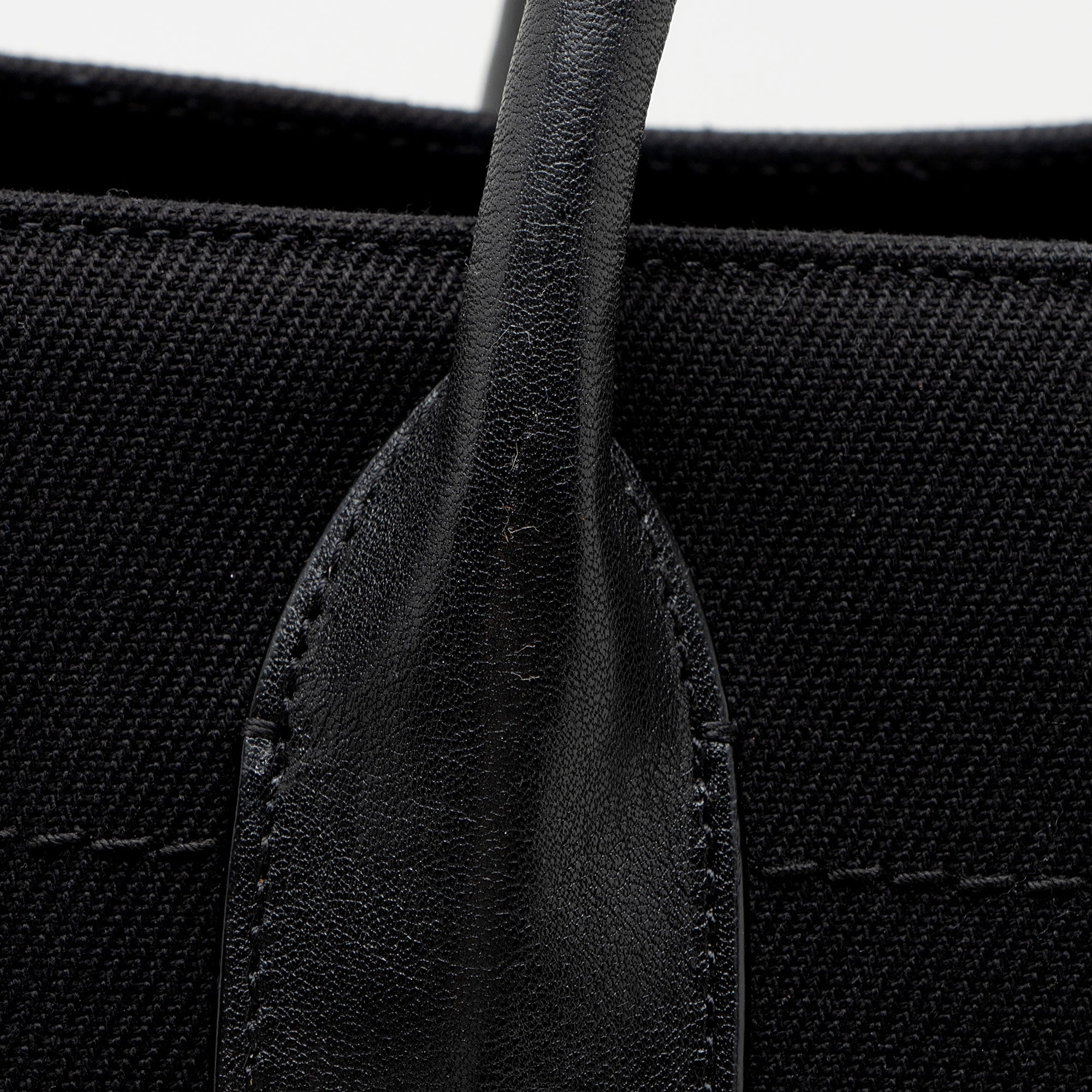 Saint Laurent Canvas Calfskin Rive Gauche Large Tote