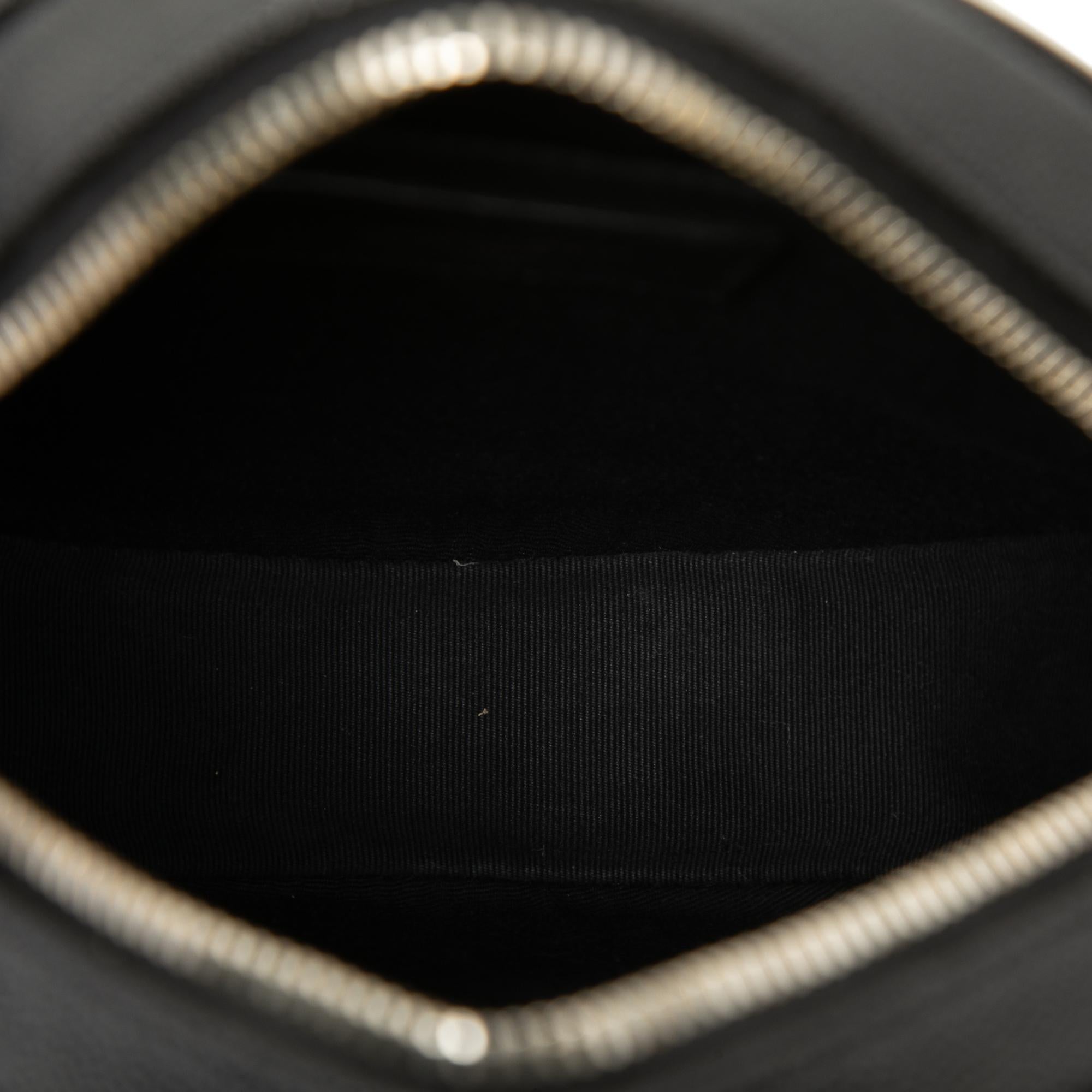 Saint Laurent Chevron Grain De Poudre Round Vinyle Camera Bag