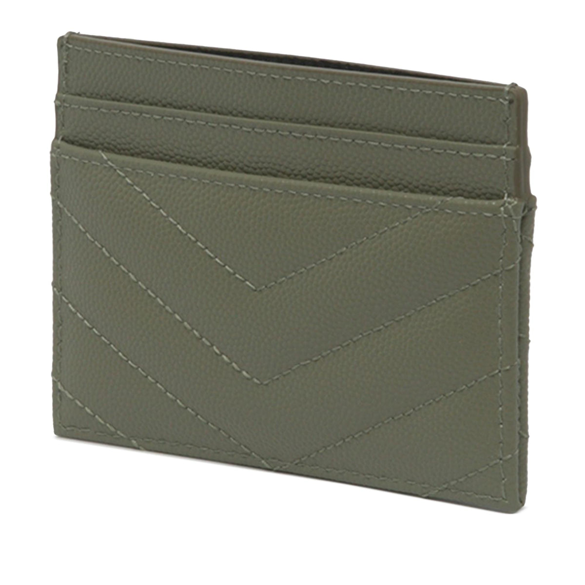 Saint Laurent Chevron Grain de Poudre Cassandre Card Holder