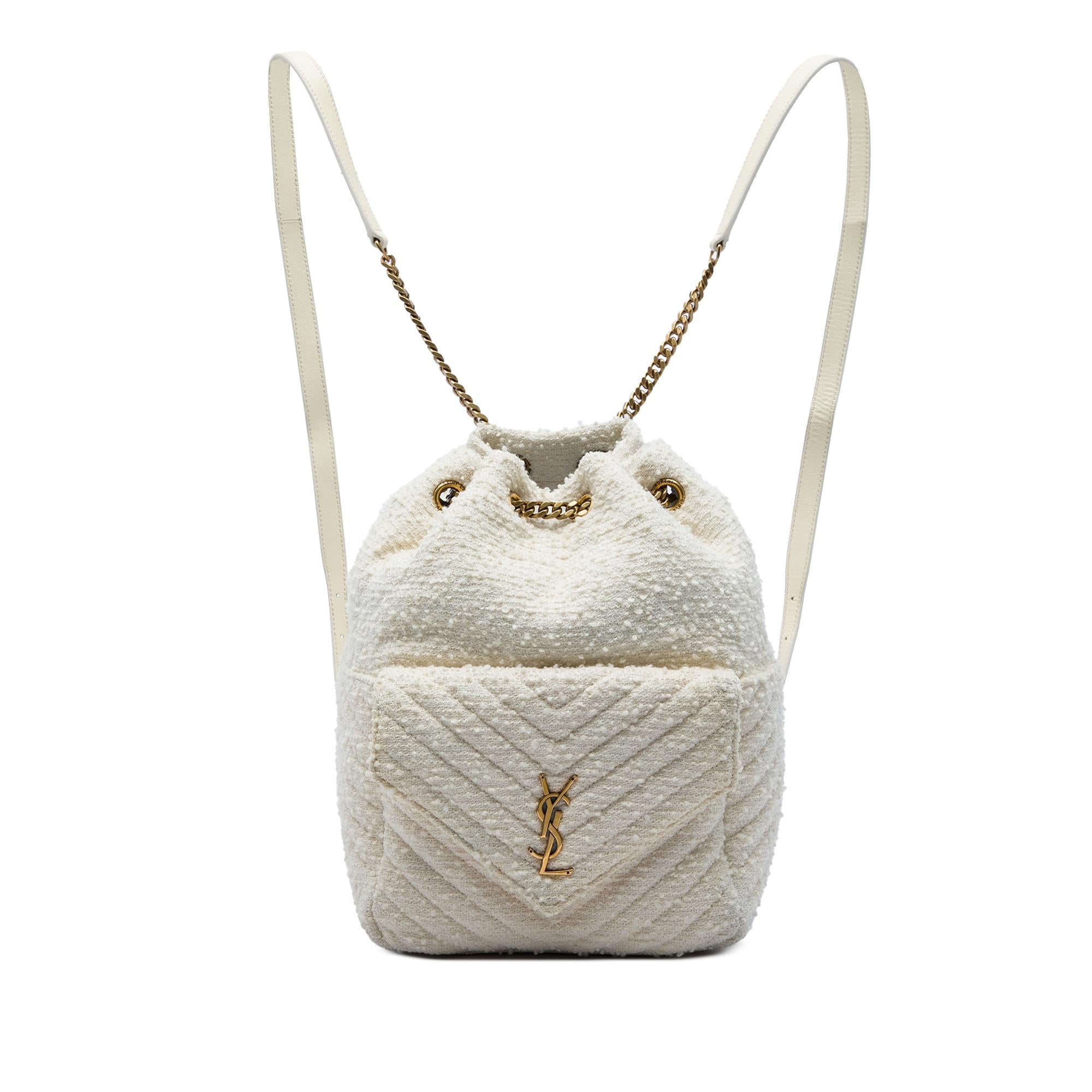 Saint Laurent Chevron Tweed Monogram Joe Backpack