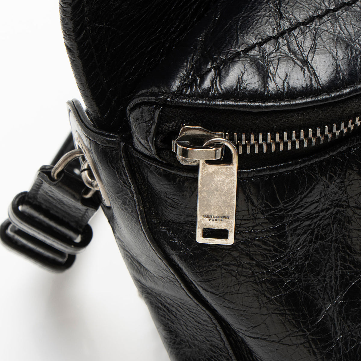 Saint Laurent Crinkled Calfskin Monogram Niki Belt Bag