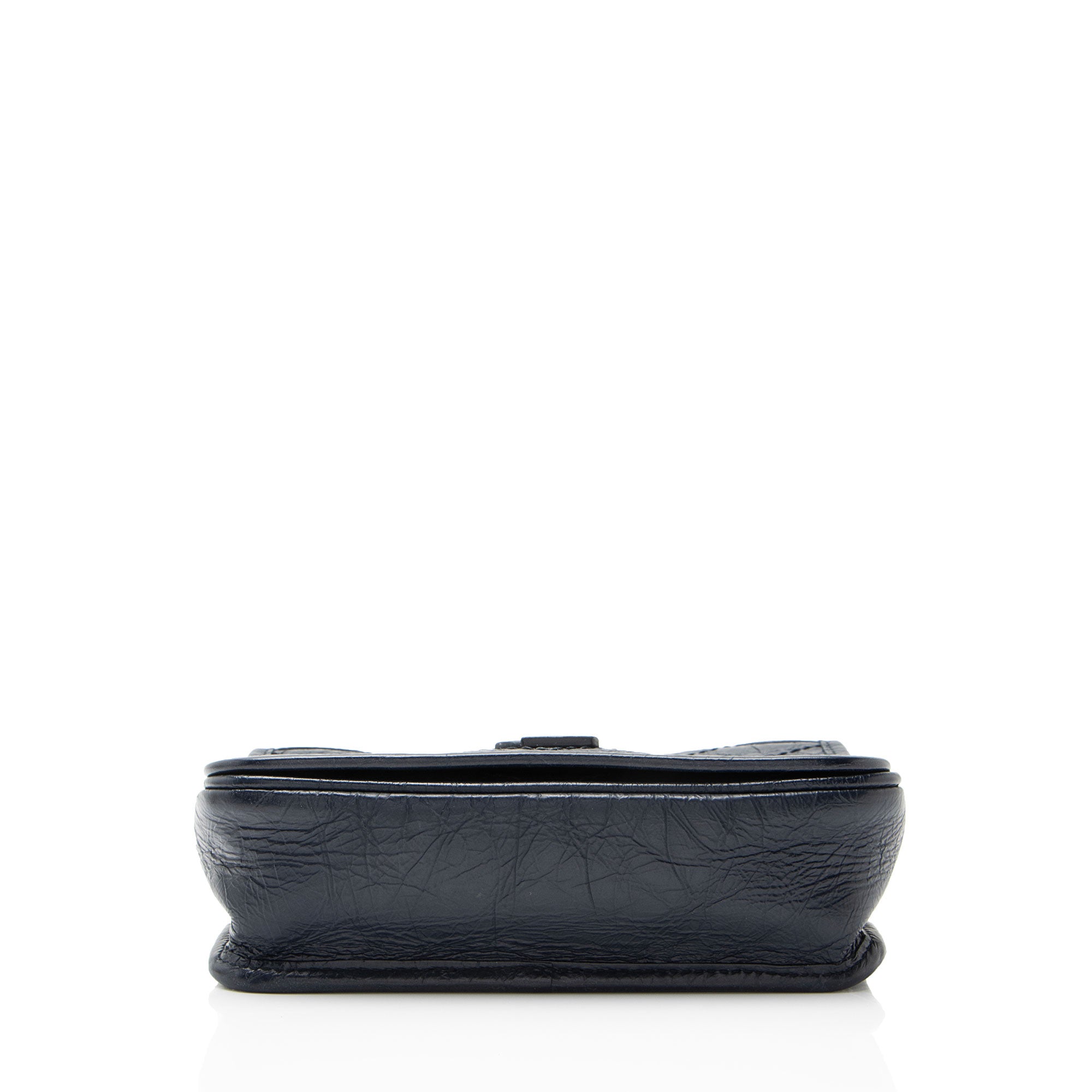 Saint Laurent Crinkled Calfskin Monogram Niki Chain Wallet