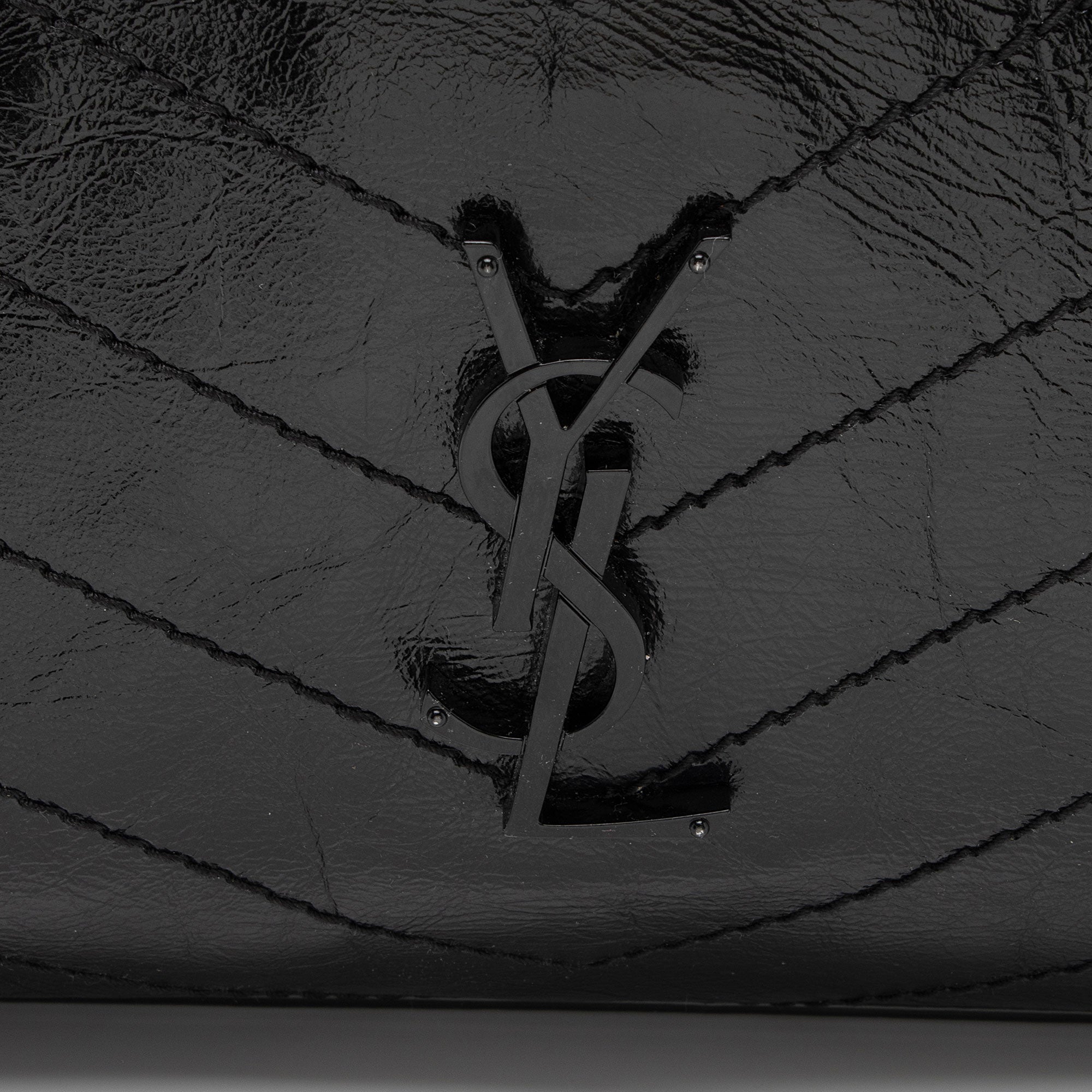 Saint Laurent Crinkled Calfskin Monogram Niki Medium Shopping Tote (SHF-RaBy7S)