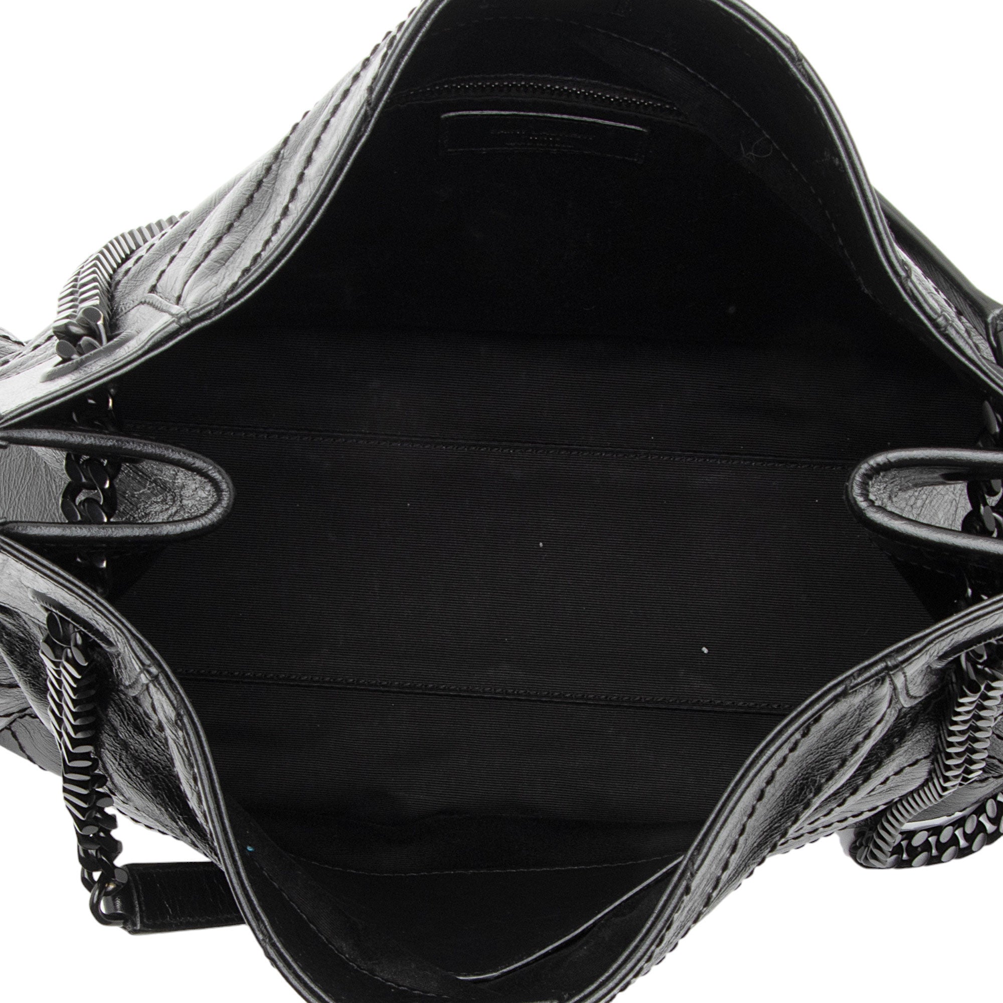 Saint Laurent Crinkled Calfskin Monogram Niki Medium Shopping Tote (SHF-RaBy7S)