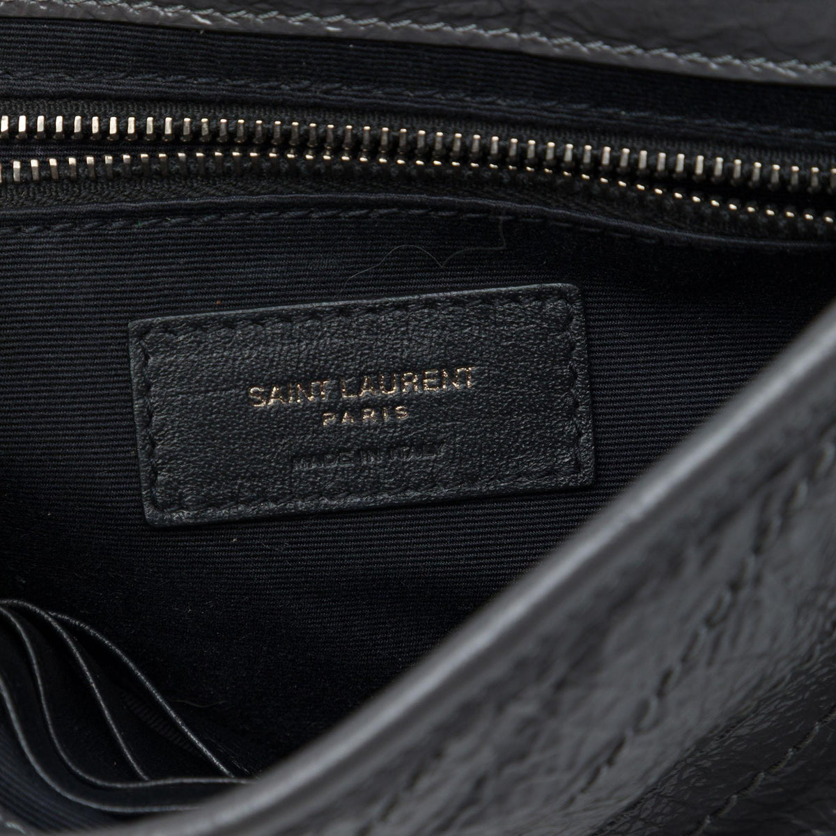 Saint Laurent Crinkled Calfskin Niki Wallet on Chain