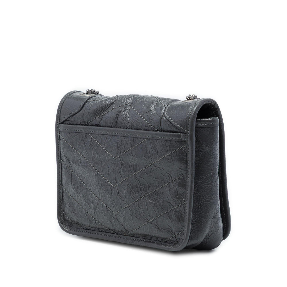 Saint Laurent Crinkled Calfskin Niki Wallet on Chain