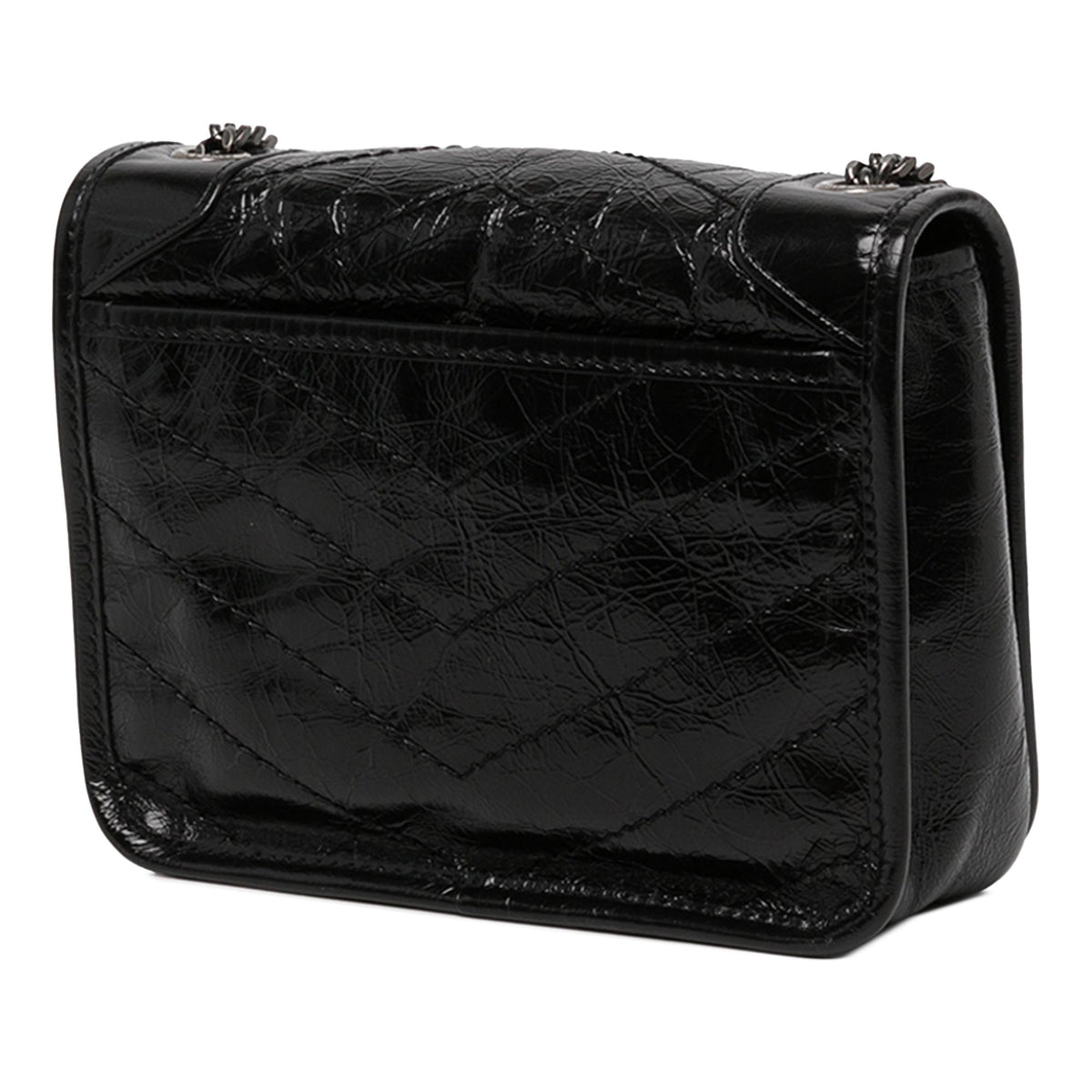 Saint Laurent Crinkled Calfskin Niki Wallet on Chain