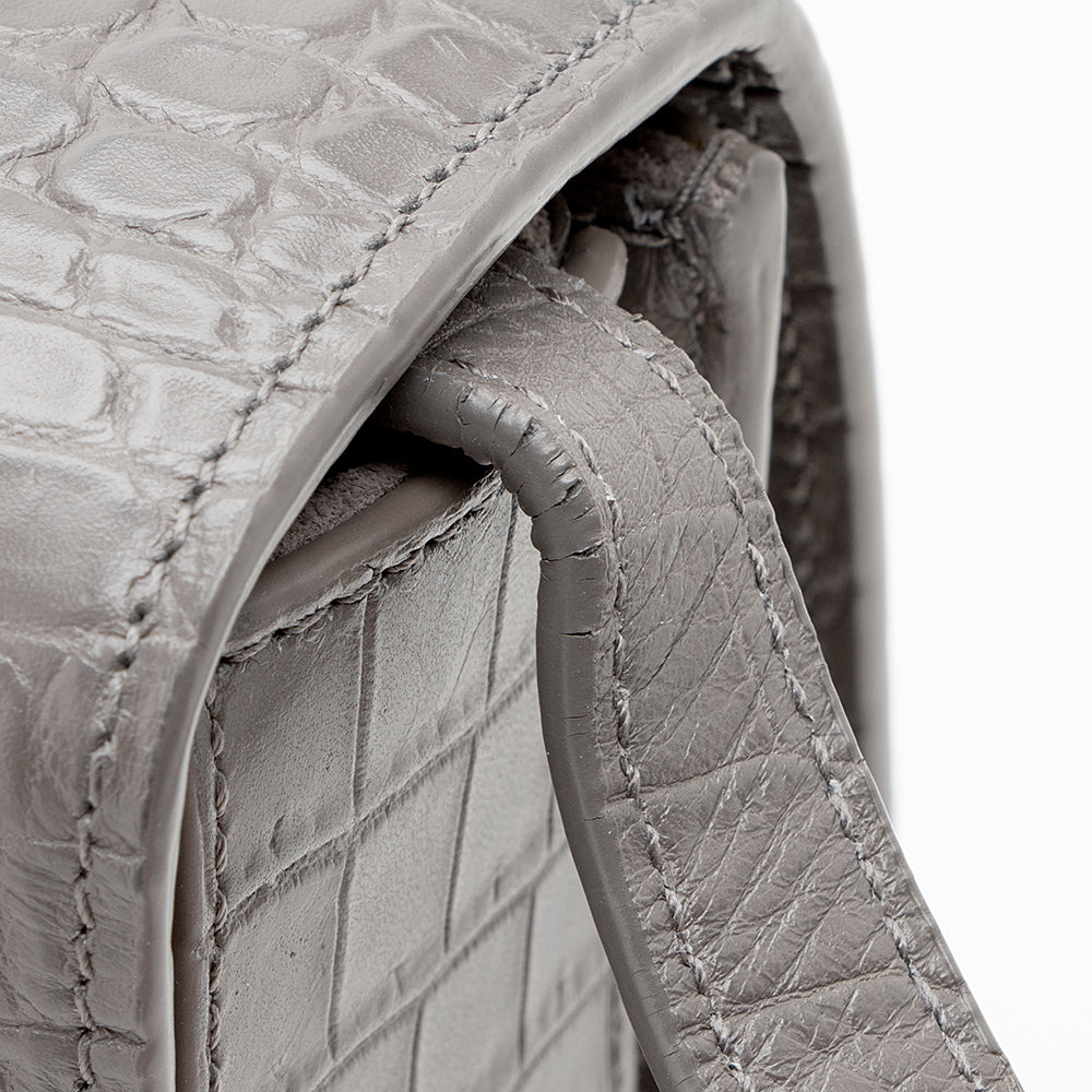 Saint Laurent Croc Embossed Bellechasse Shoulder Bag (SHF-18639)