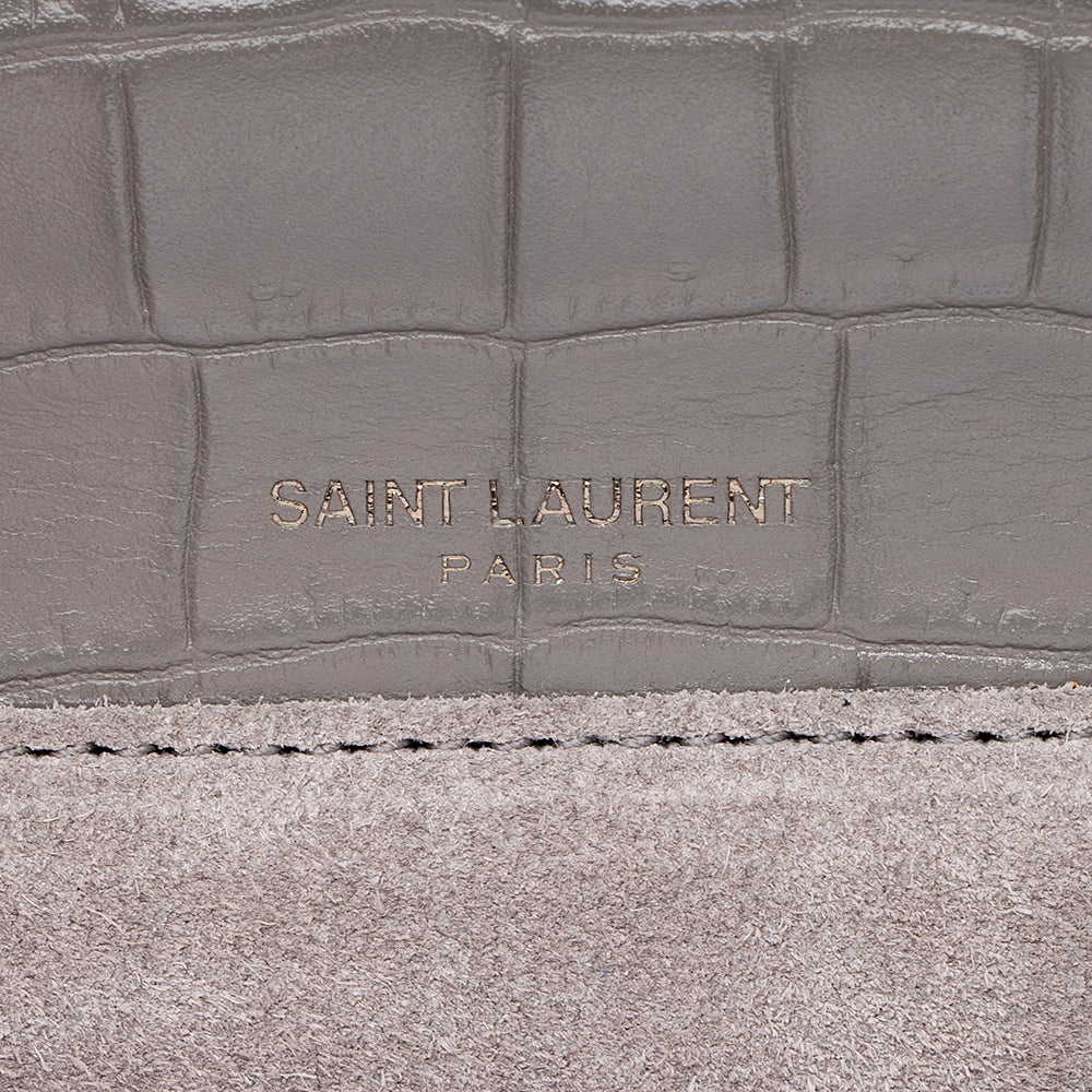 Saint Laurent Croc Embossed Bellechasse Shoulder Bag (SHF-18639)