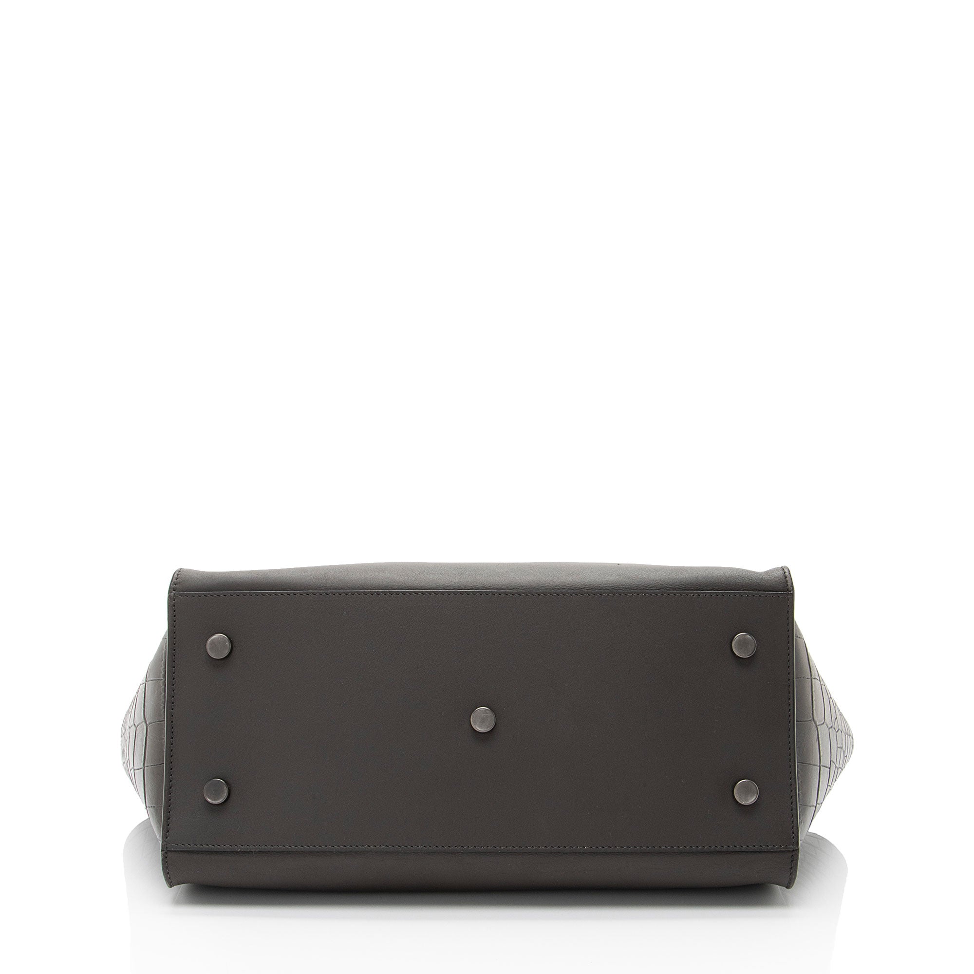 Saint Laurent Croc Embossed Calfskin Monogram Classic Cabas Downtown Small Tote