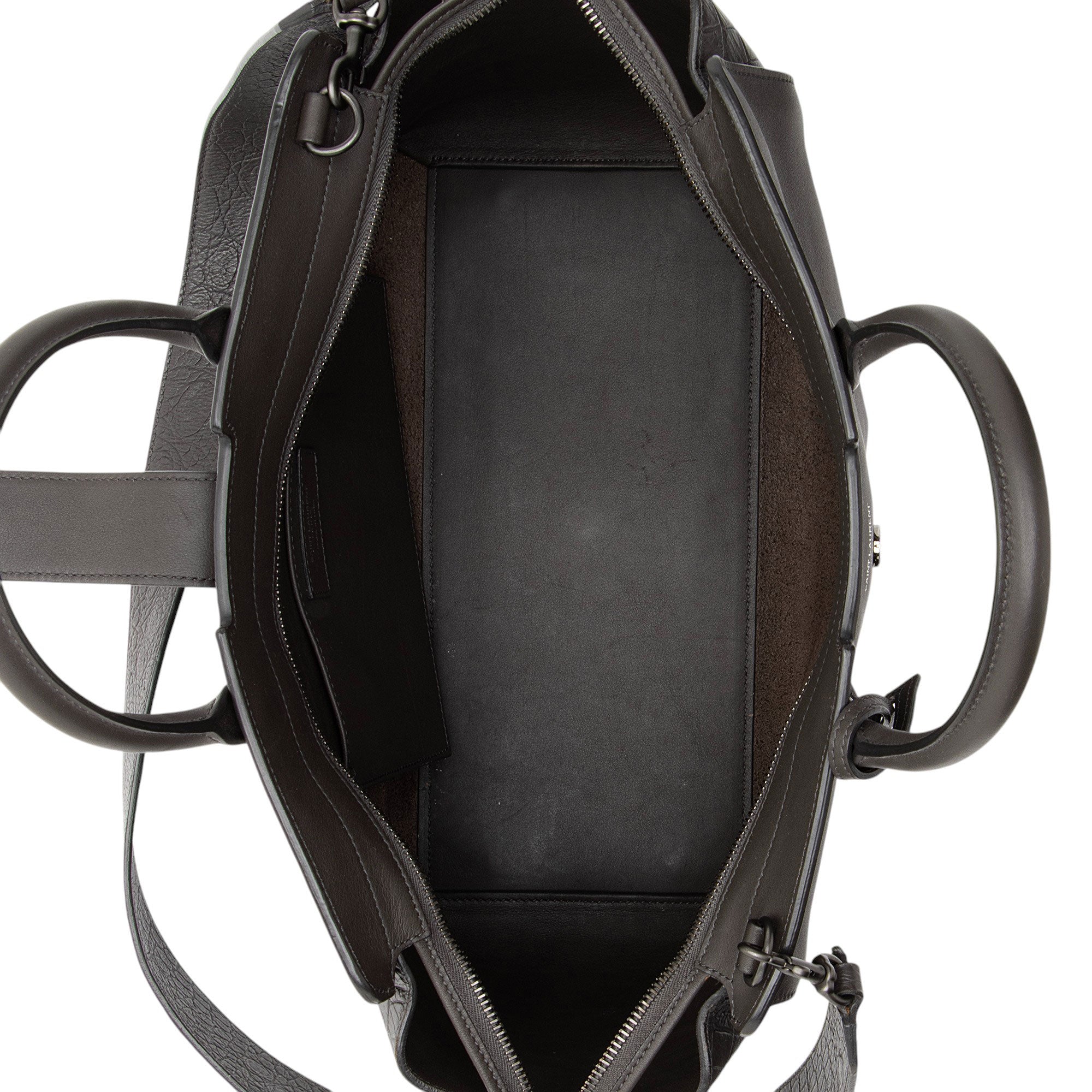 Saint Laurent Croc Embossed Calfskin Monogram Classic Cabas Downtown Small Tote