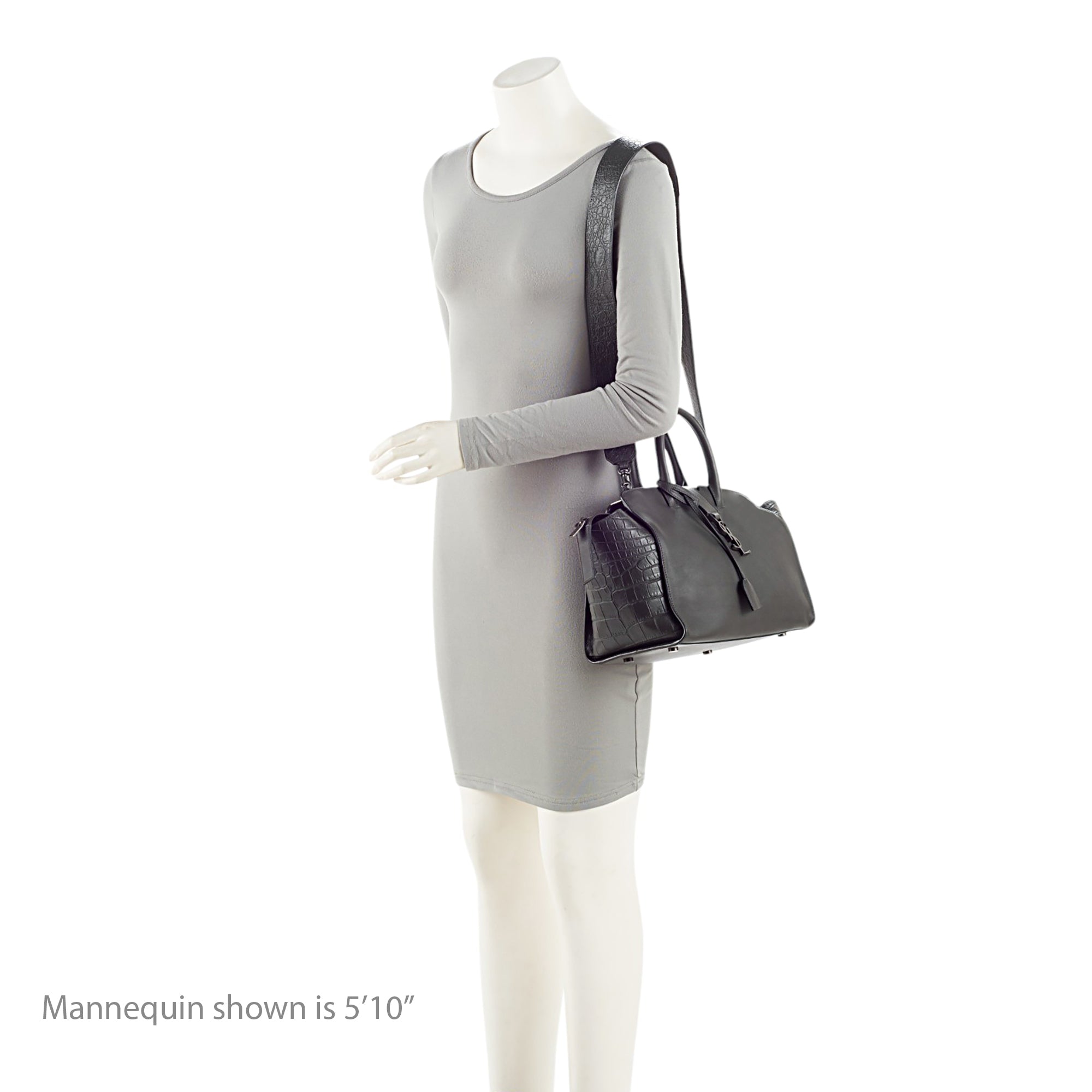 Saint Laurent Croc Embossed Calfskin Monogram Classic Cabas Downtown Small Tote