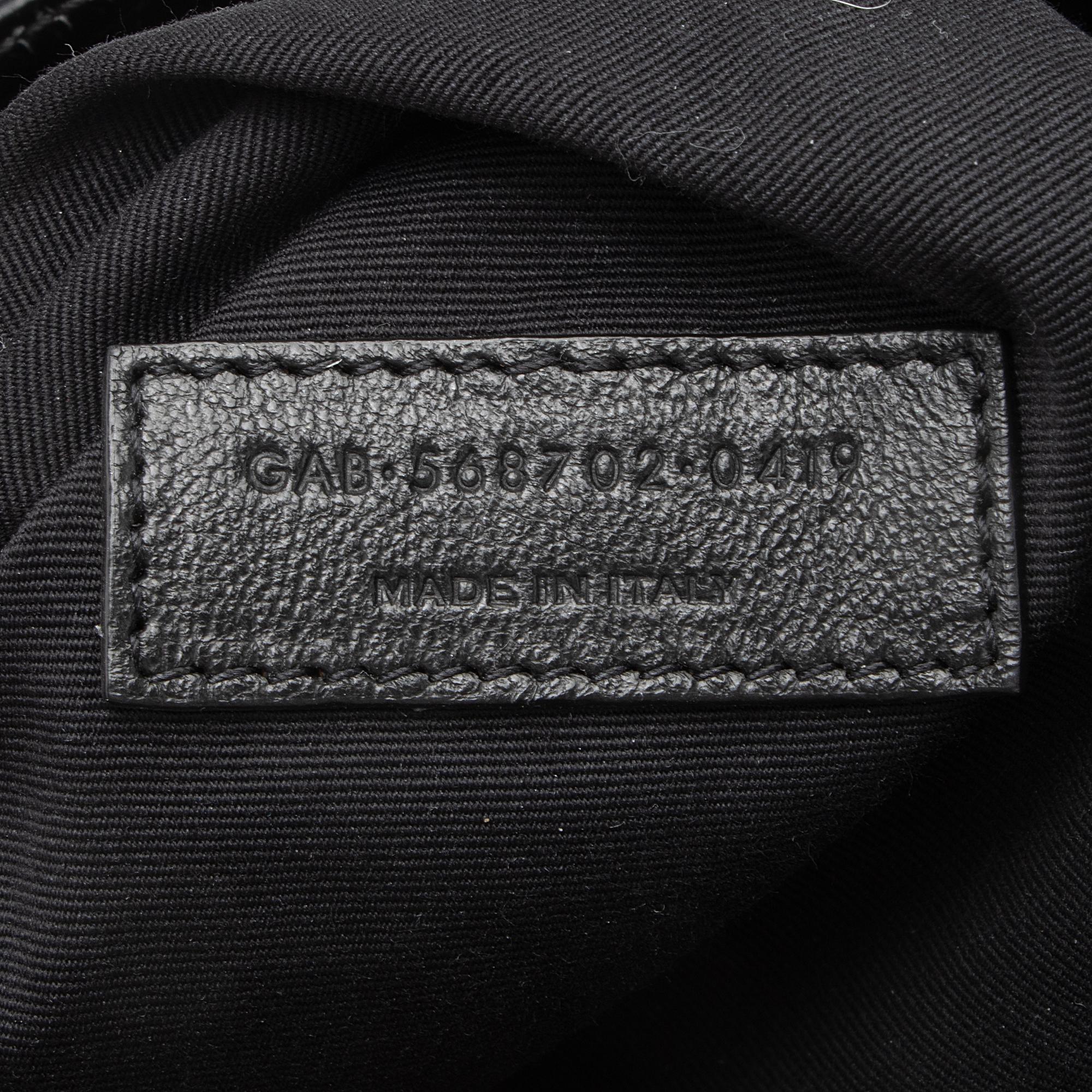 Saint Laurent Croc Embossed Leather Manhattan Small Satchel (SHF-23623)