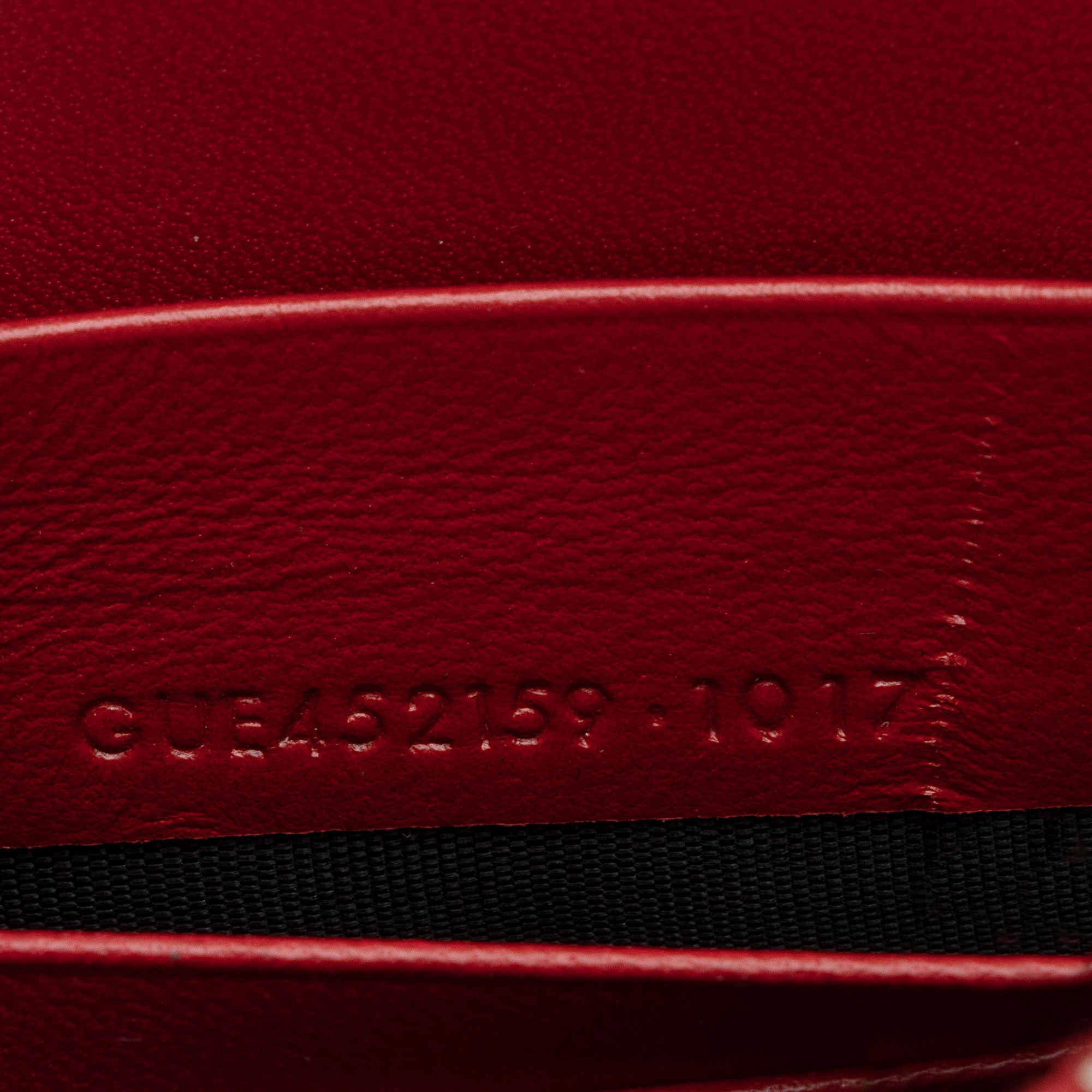 Saint Laurent Croc Embossed Leather Monogram Kate Tassel Chain Wallet