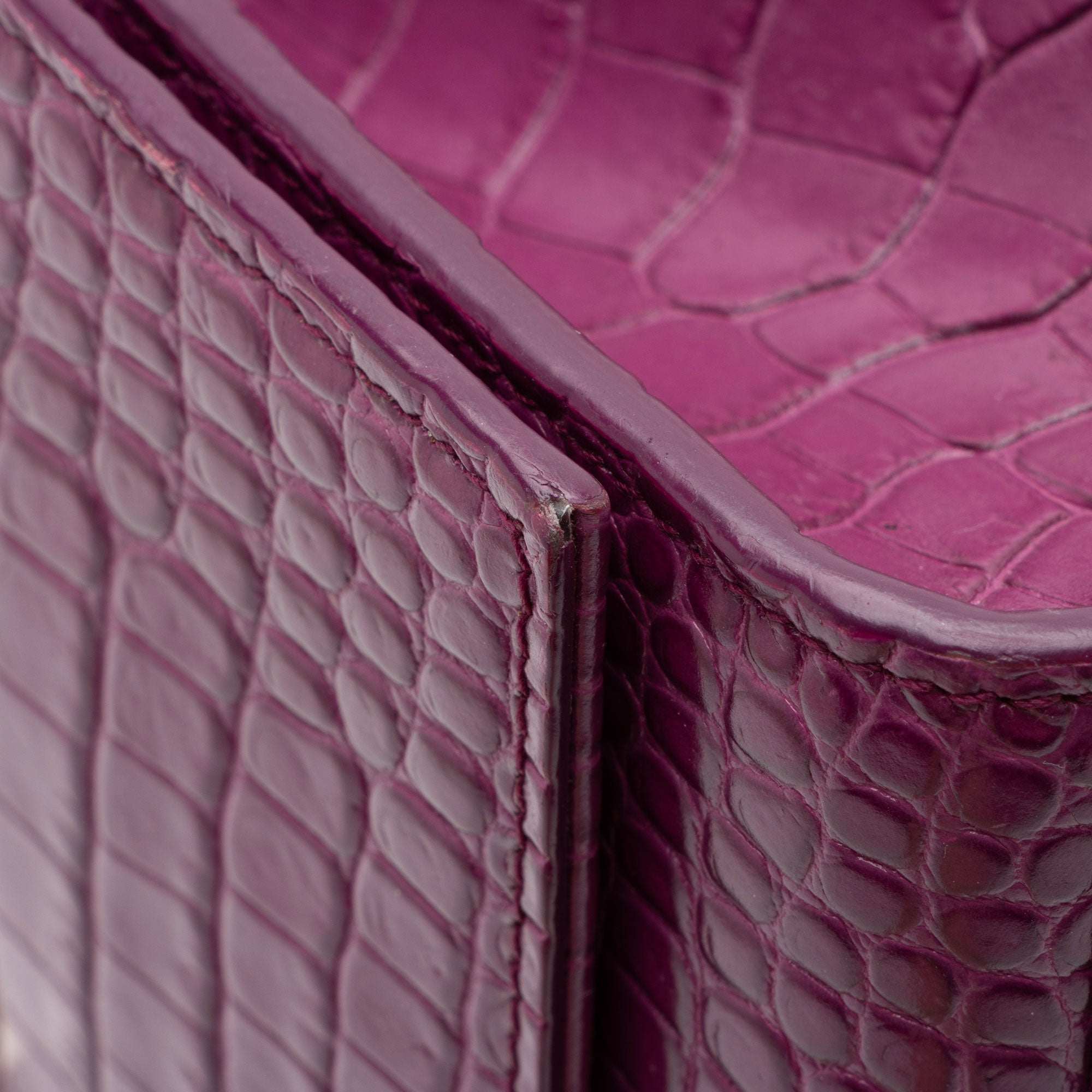 Saint Laurent Croc Embossed Leather Monogram Kate Tassel Small Shoulder Bag