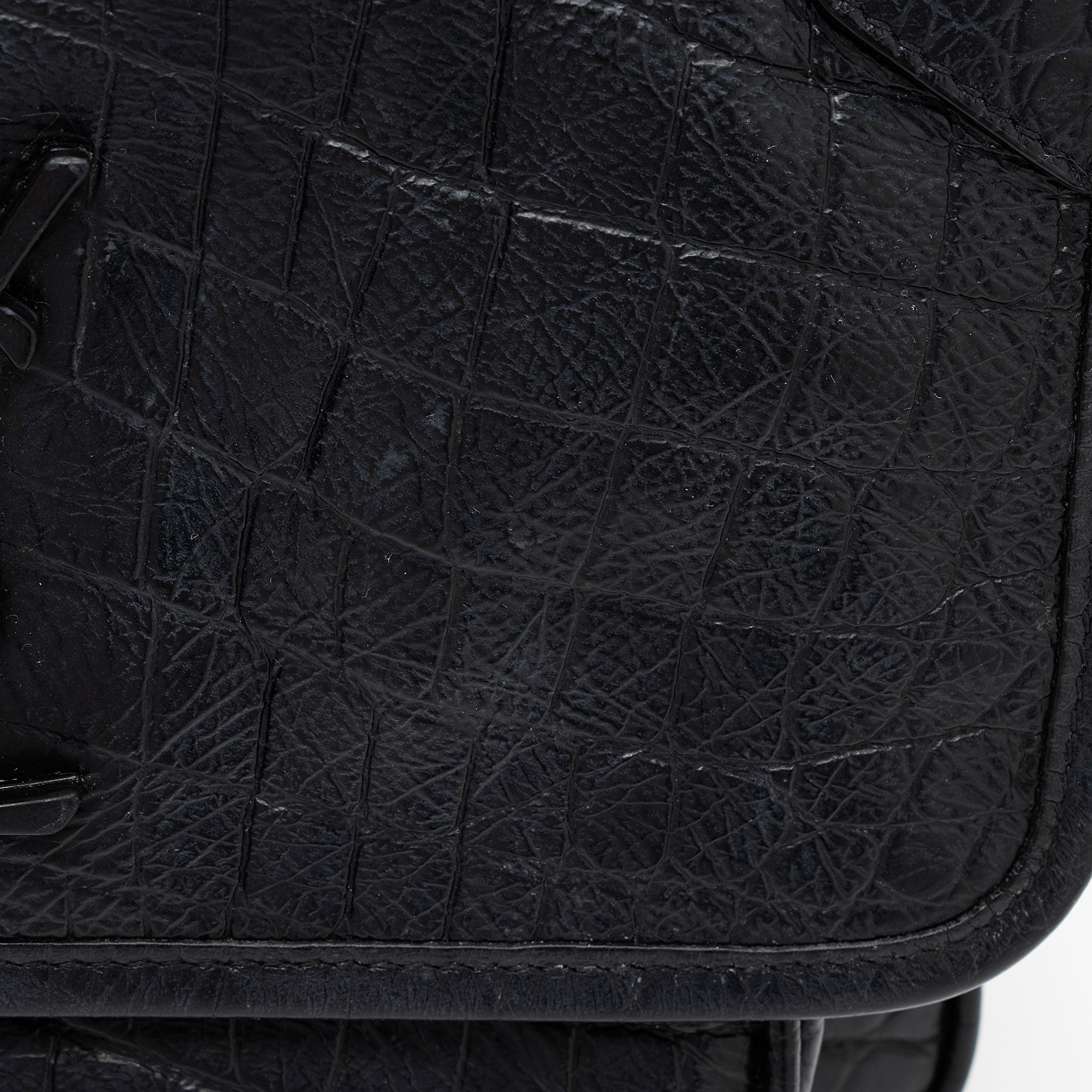 Saint Laurent Croc Embossed Leather Monogram Niki Baby Shoulder Bag (SHF-NVfs5q)