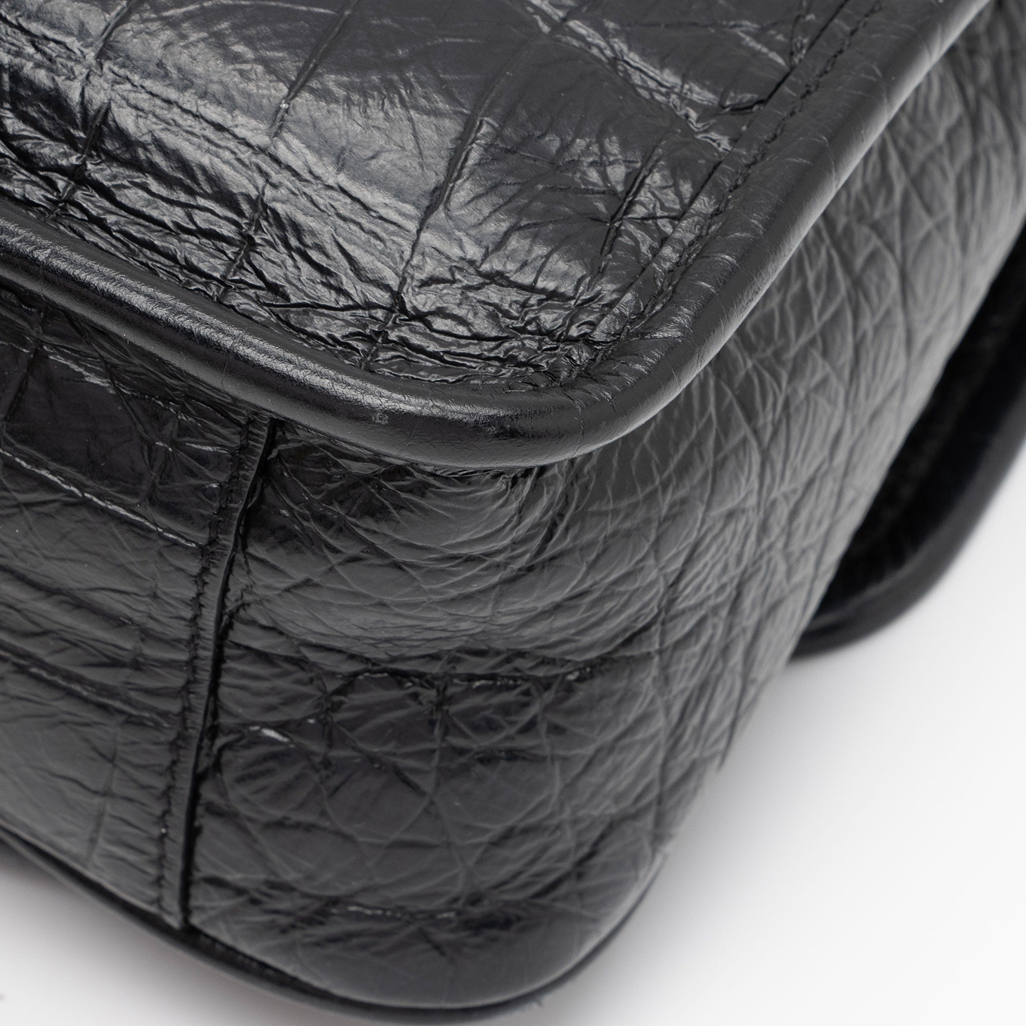 Saint Laurent Croc Embossed Leather Monogram Niki Baby Shoulder Bag (SHF-NVfs5q)