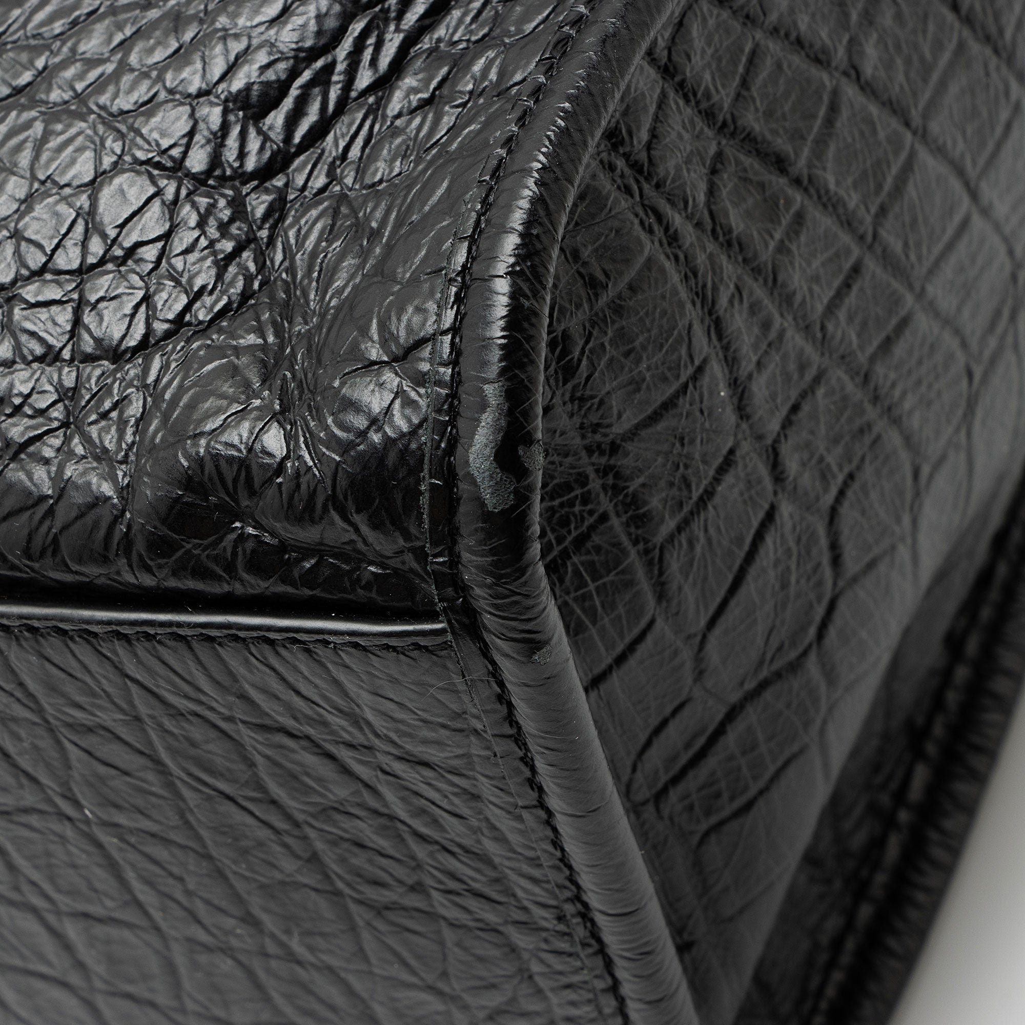 Saint Laurent Croc Embossed Leather Monogram Niki Large Shopping Tote
