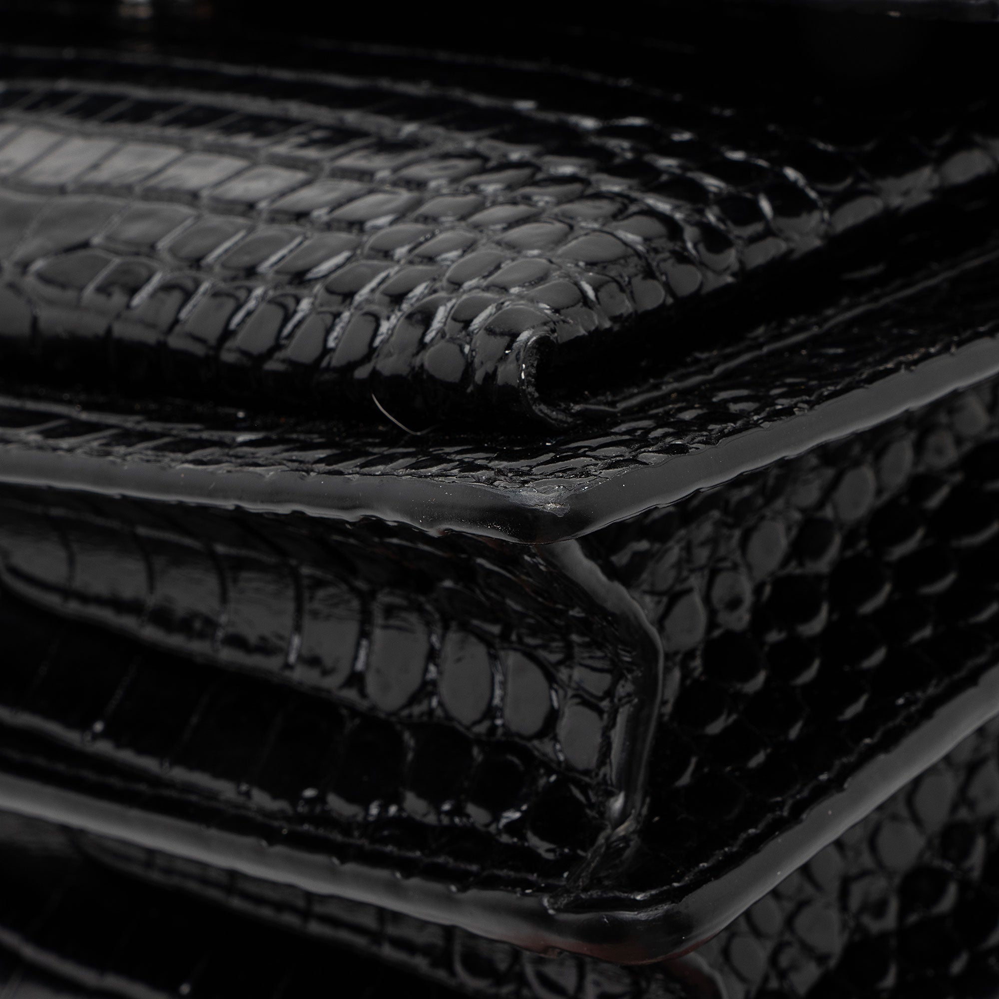 Saint Laurent Croc Embossed Leather Monogram Sunset Medium Shoulder Bag (SHF-LCdXkt)