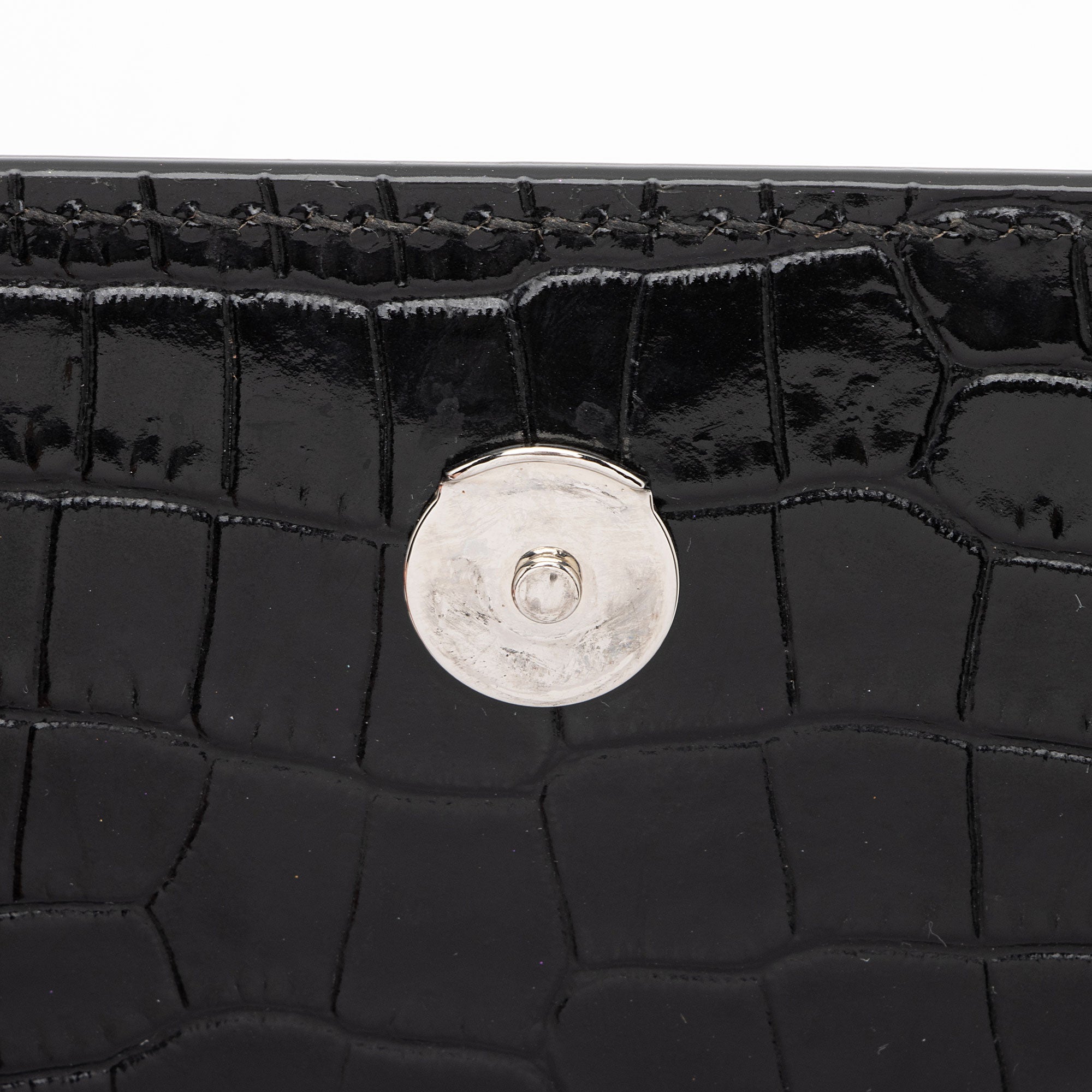 Saint Laurent Croc Embossed Leather Monogram Sunset Medium Shoulder Bag (SHF-LCdXkt)