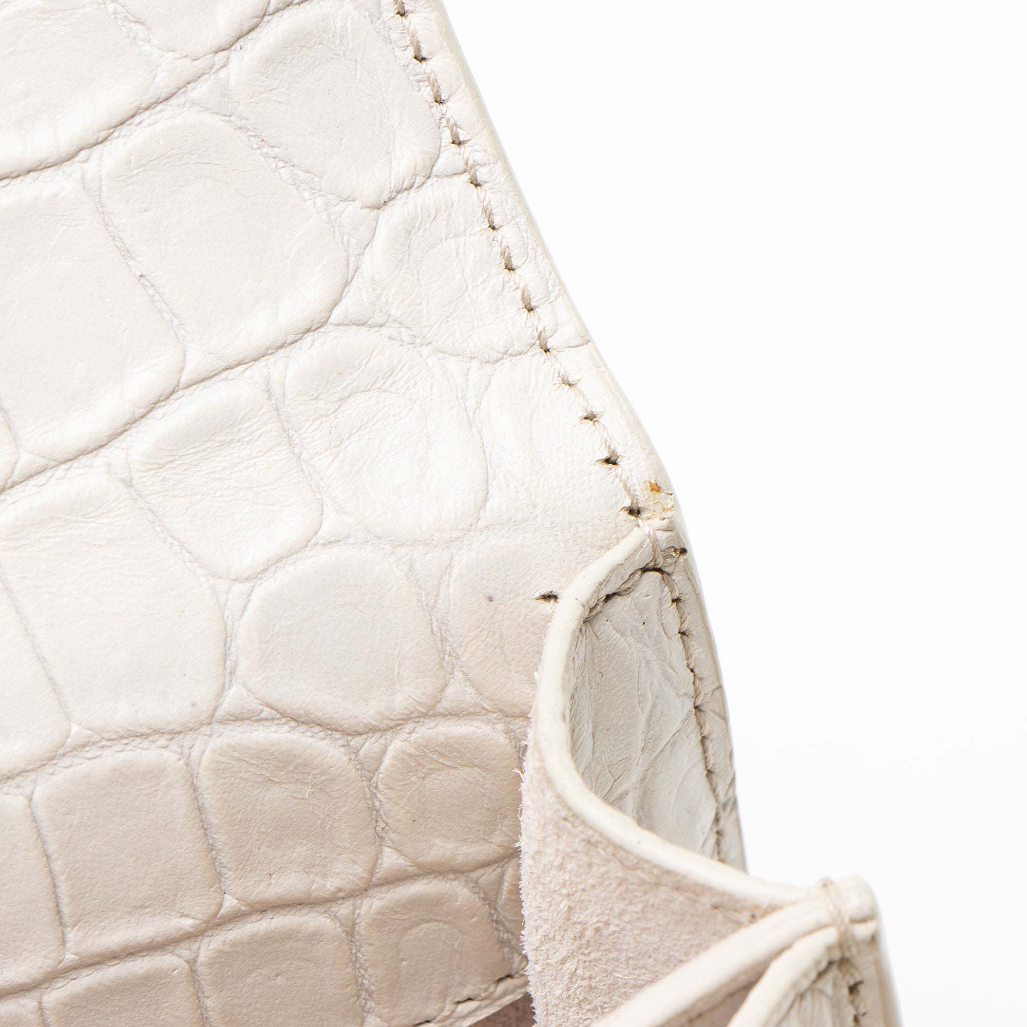 Saint Laurent Croc Embossed Leather Monogram Sunset Medium Shoulder Bag